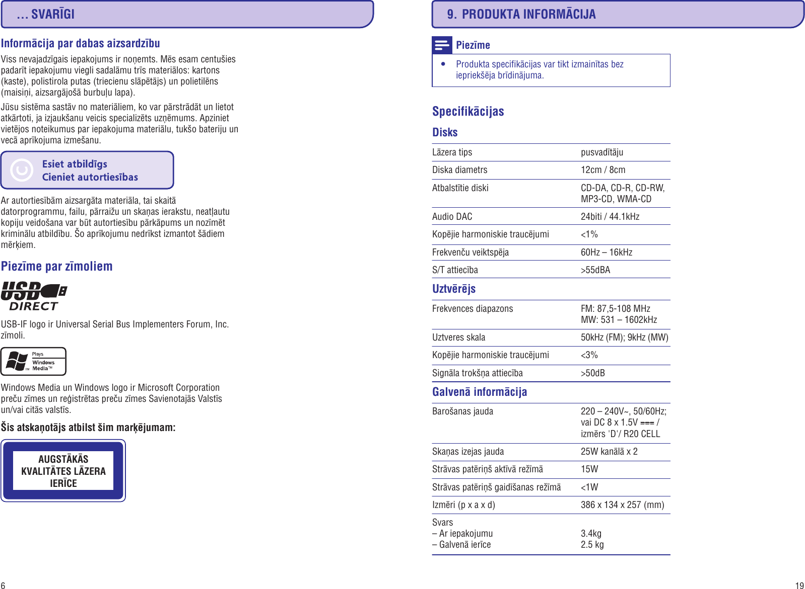 Page 6 of 12 - Philips AZ3831/12 AZ3831_12 Latviesu User Manual Bruksanvisning Az3831 12 Dfu Lav