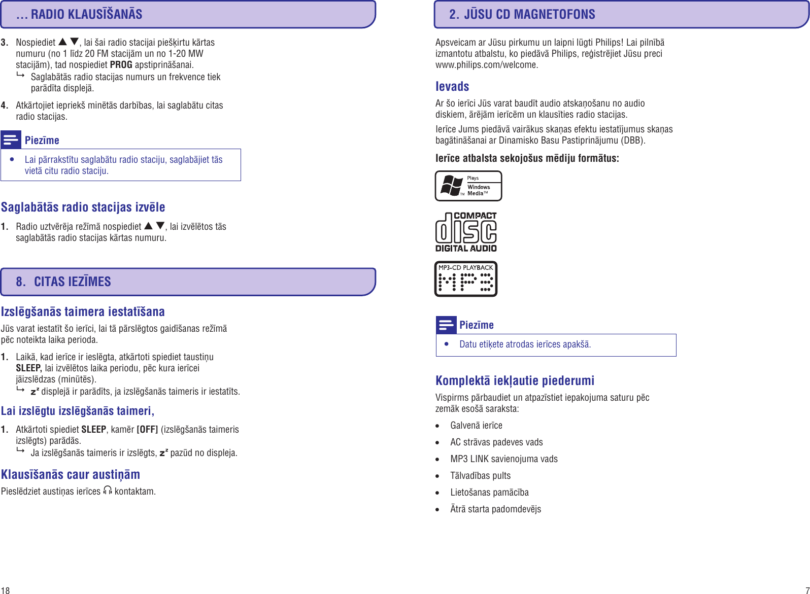 Page 7 of 12 - Philips AZ3831/12 AZ3831_12 Latviesu User Manual Bruksanvisning Az3831 12 Dfu Lav