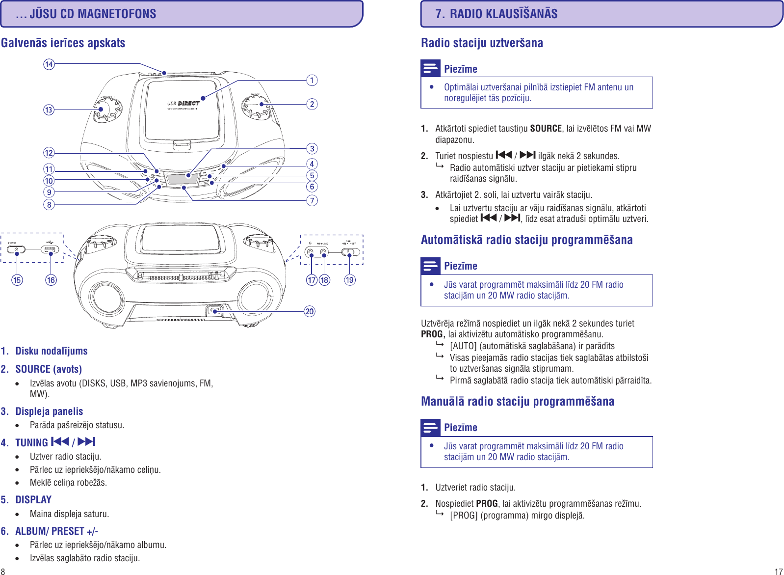 Page 8 of 12 - Philips AZ3831/12 AZ3831_12 Latviesu User Manual Bruksanvisning Az3831 12 Dfu Lav