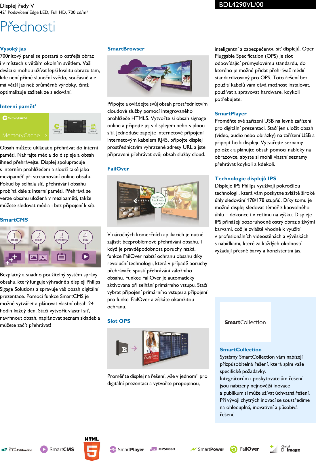 Page 2 of 3 - Philips BDL4290VL/00 Leaflet BDL4290VL_00 Released Czech Republic (Czech)  User Manual Specifikační List Výrobku Bdl4290vl 00 Pss Cescz