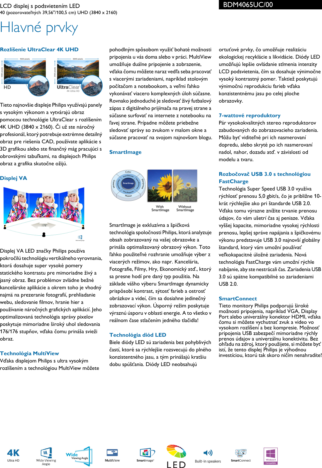 Page 2 of 3 - Philips BDM4065UC/00 Leaflet BDM4065UC_00 Released Slovakia (Slovak)  User Manual Prospekt Bdm4065uc 00 Pss Slksk