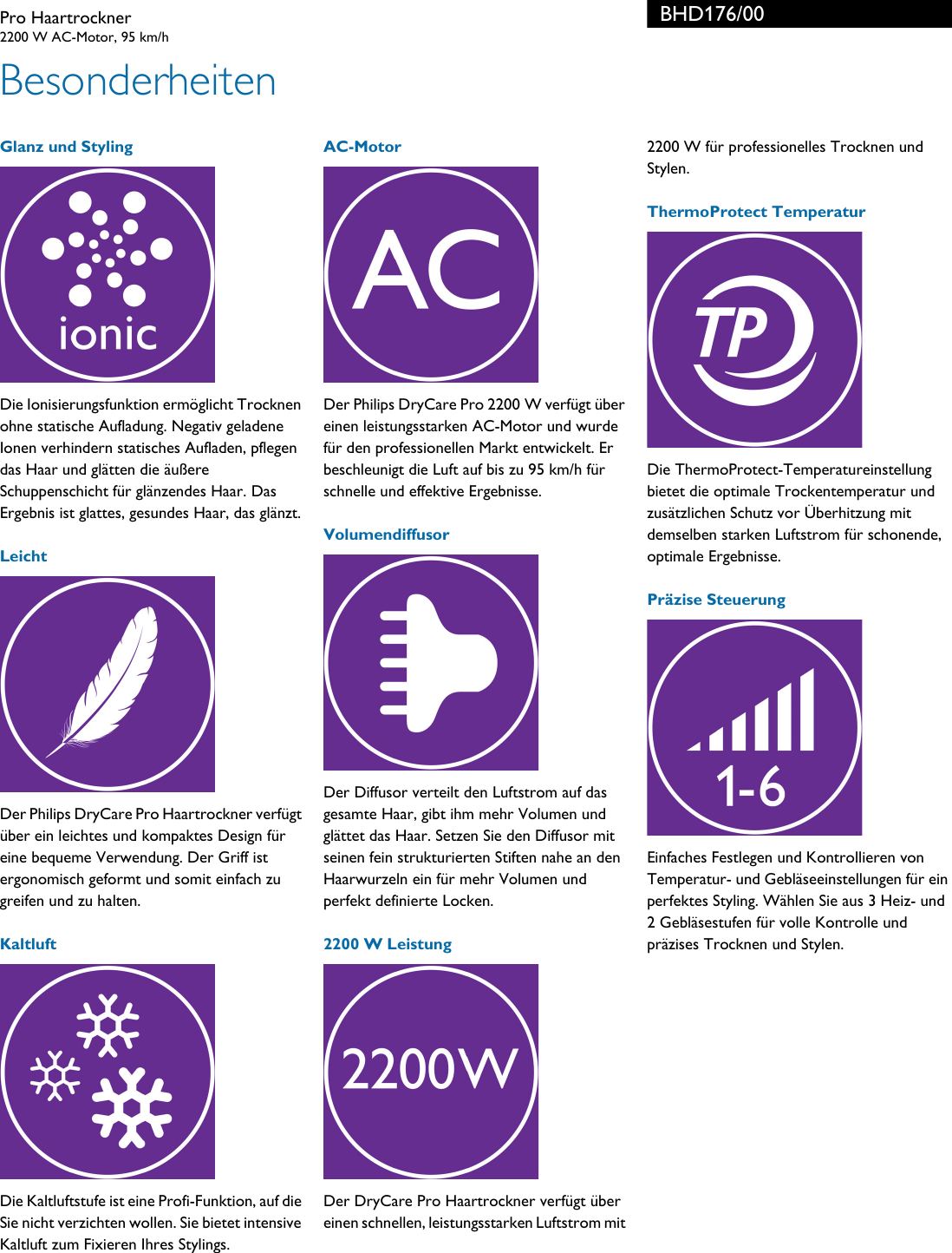 Page 2 of 3 - Philips BHD176/00 Leaflet BHD176_00 Released Austria (German) User Manual Datenblatt Bhd176 00 Pss Deuat
