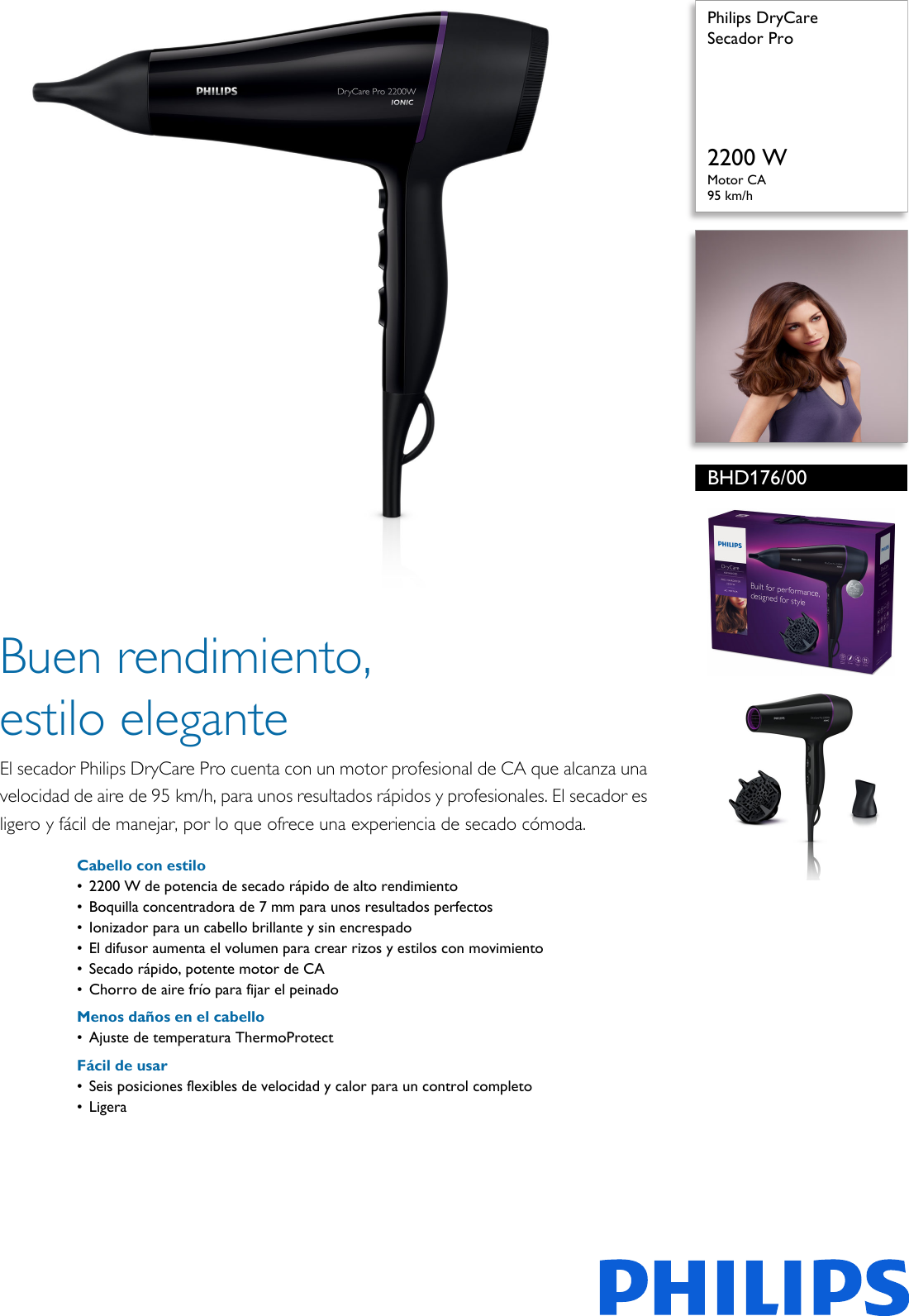 Philips BHD176/00 Leaflet BHD176_00 Released Spain (Spanish) User Manual  Folleto Bhd176 00 Pss Espes