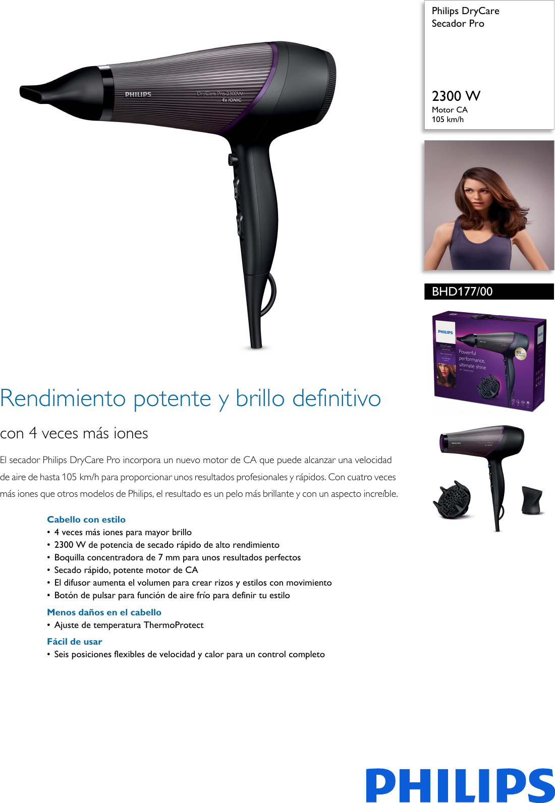 Philips BHD177/00 Leaflet BHD177_00 Released Spain (Spanish) User Manual  Folleto Bhd177 00 Pss Espes