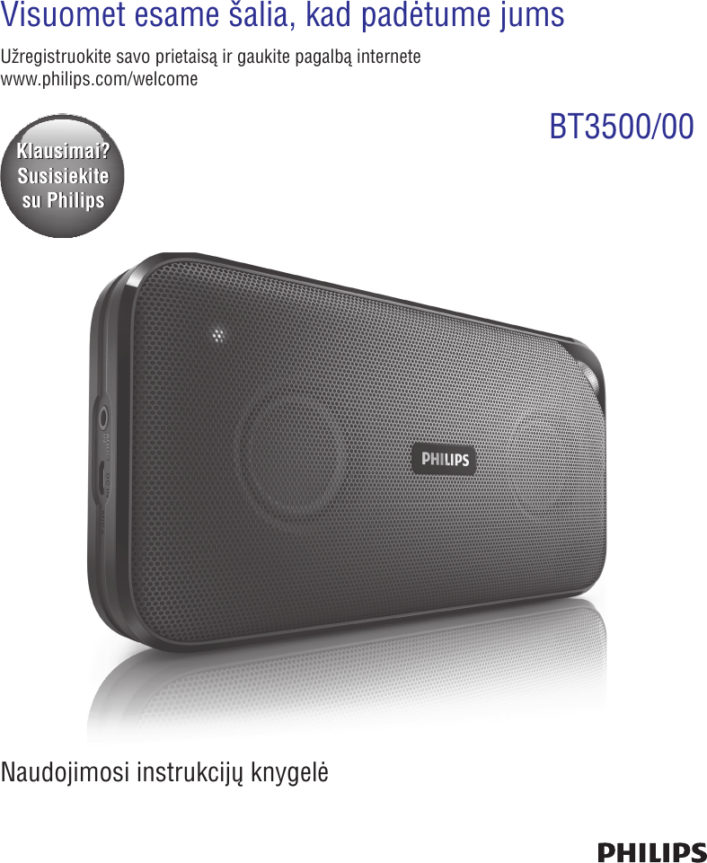 Philips BT3500W/00 BT3500_00 Lietuviesu User Manual Bt3500w 00 Dfu Lit