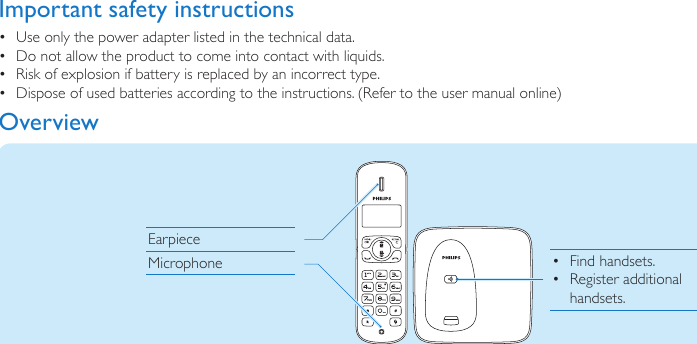 Page 2 of 12 - Philips CD1801B/05 CD180 English Quick Start Guide User Manual Guida Rapida Cd1801b 05 Qsg Eng