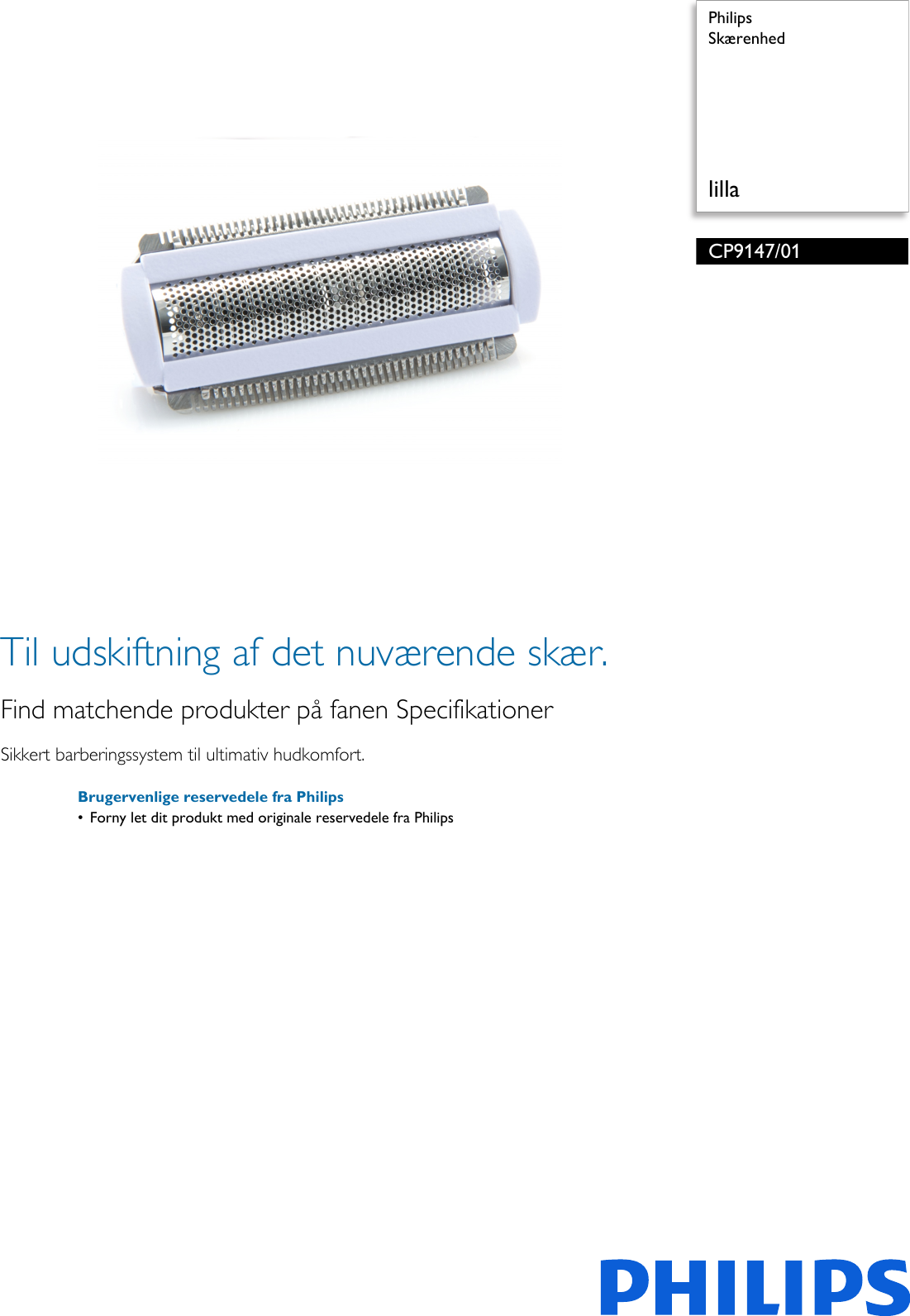 Page 1 of 2 - Philips CP9147/01 Skærenhed User Manual  Cp9147 01 Pss Dandk