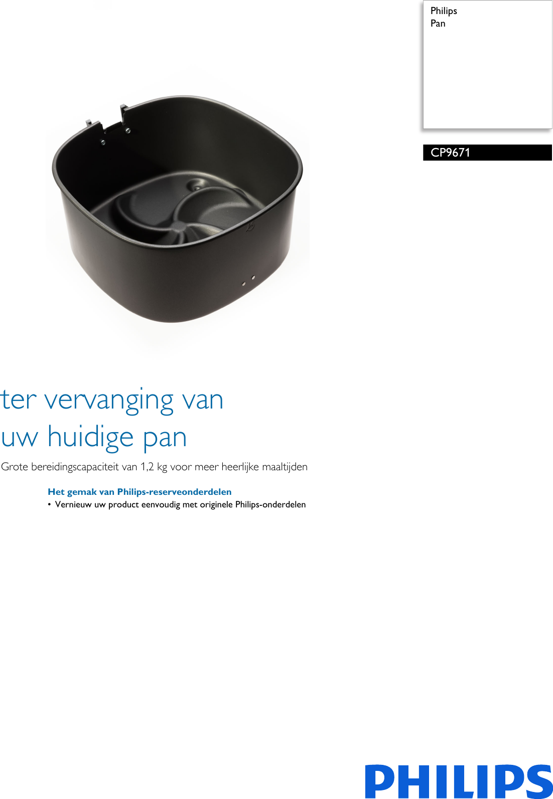 Page 1 of 2 - Philips CP9671 CP9671/01 Pan User Manual Brochure 01 Pss Nldbe