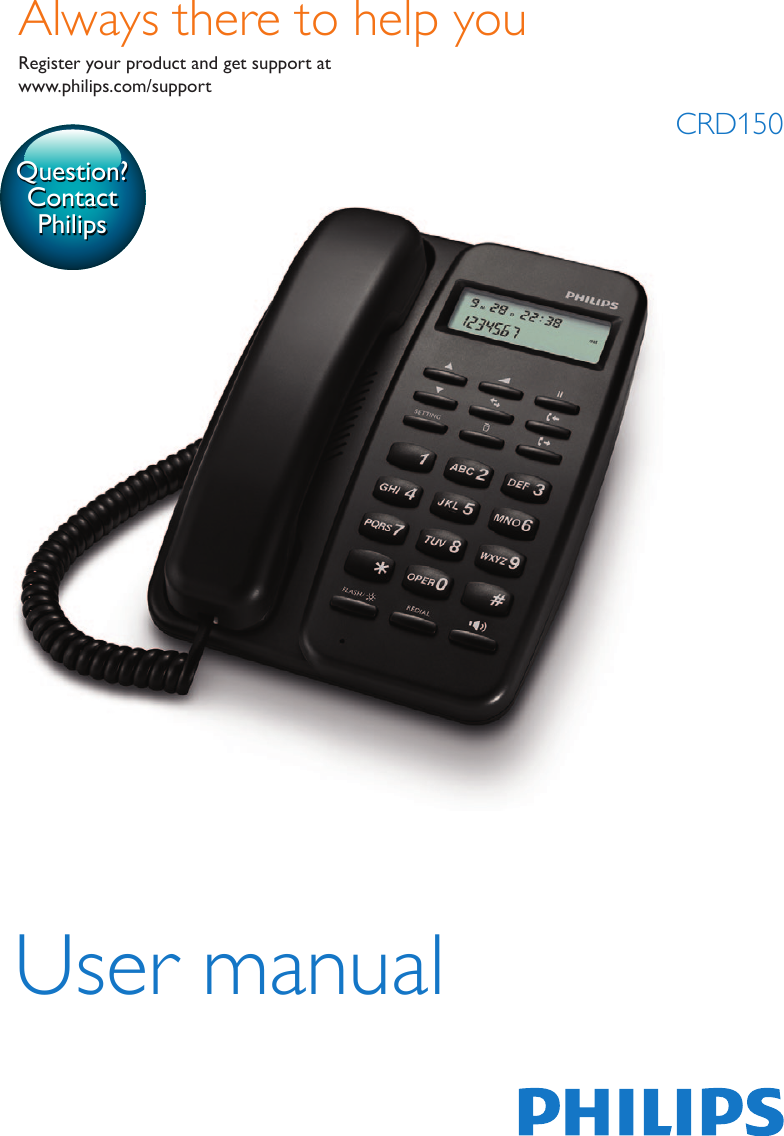 Page 1 of 12 - Philips CRD150B/90 User Manual Crd150b 90 Dfu Aen