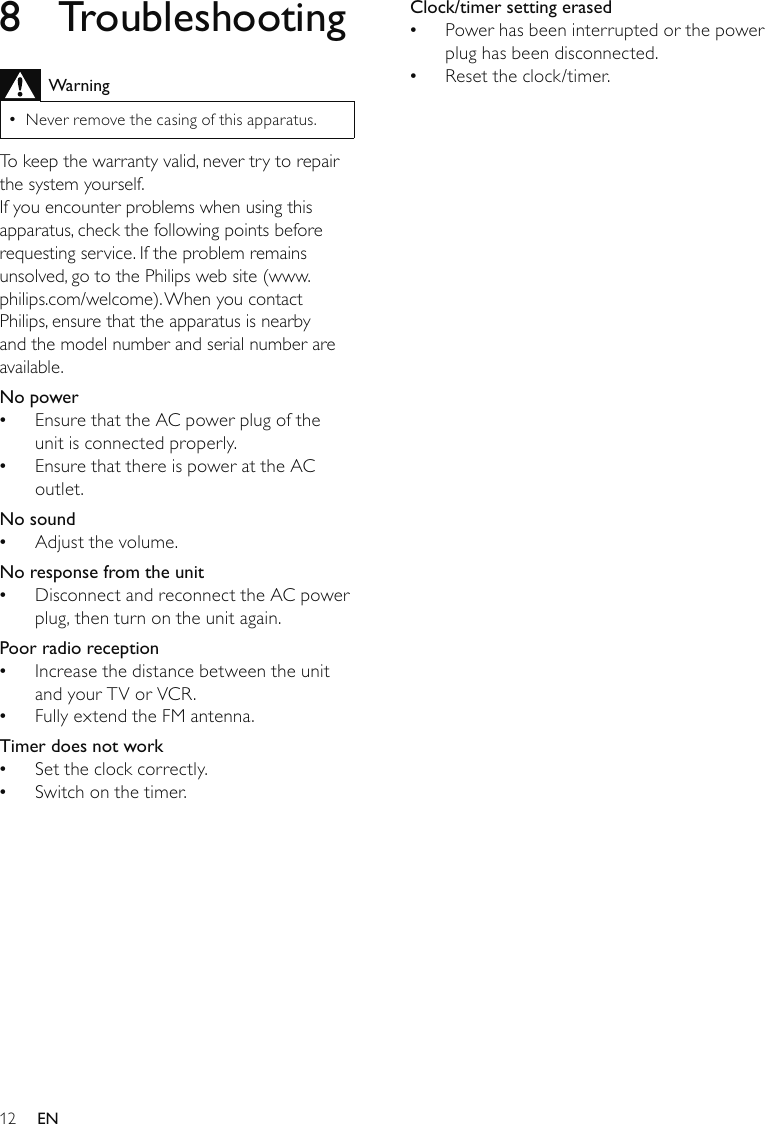 Page 11 of 12 - Philips DC190/05 DC190_05_UM_CCR User Manual 使用者手冊 Dc190 05 Dfu Aen