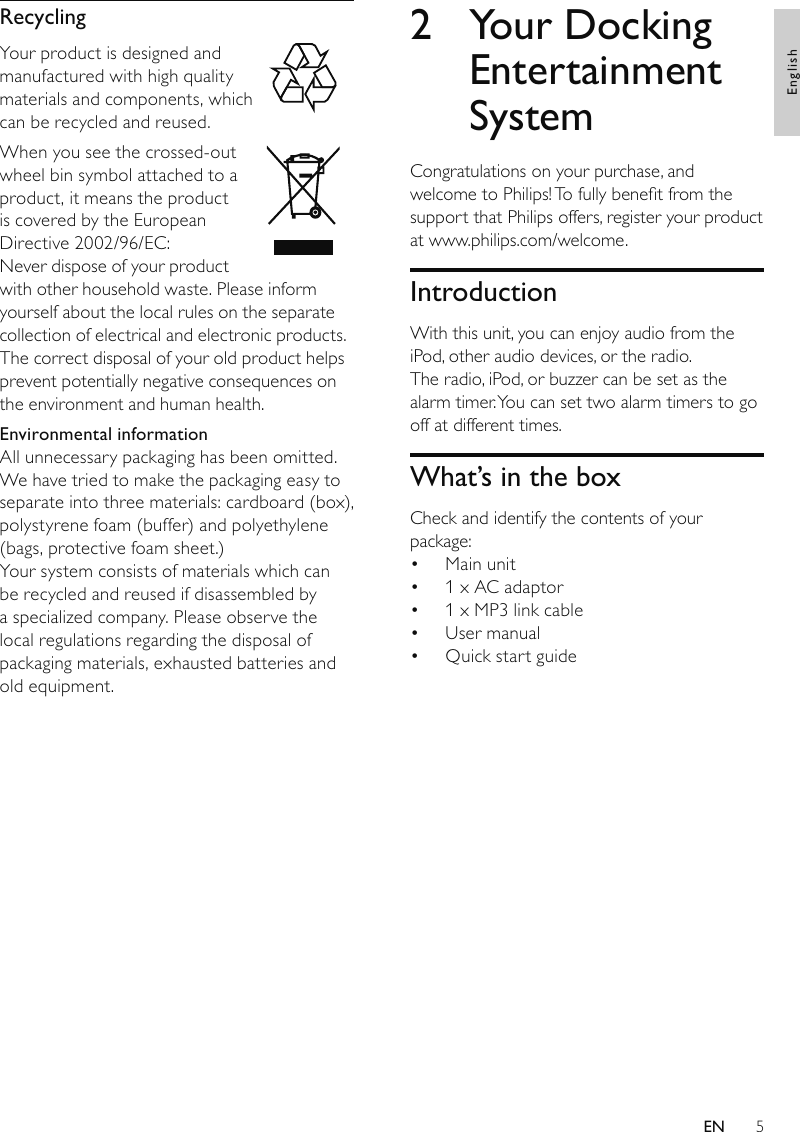Page 4 of 12 - Philips DC190/05 DC190_05_UM_CCR User Manual 使用者手冊 Dc190 05 Dfu Aen