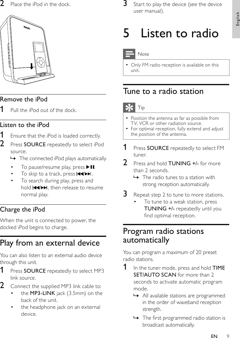 Page 8 of 12 - Philips DC190/05 DC190_05_UM_CCR User Manual 使用者手冊 Dc190 05 Dfu Aen