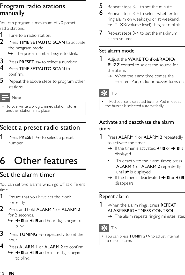 Page 9 of 12 - Philips DC190/05 DC190_05_UM_CCR User Manual 使用者手冊 Dc190 05 Dfu Aen