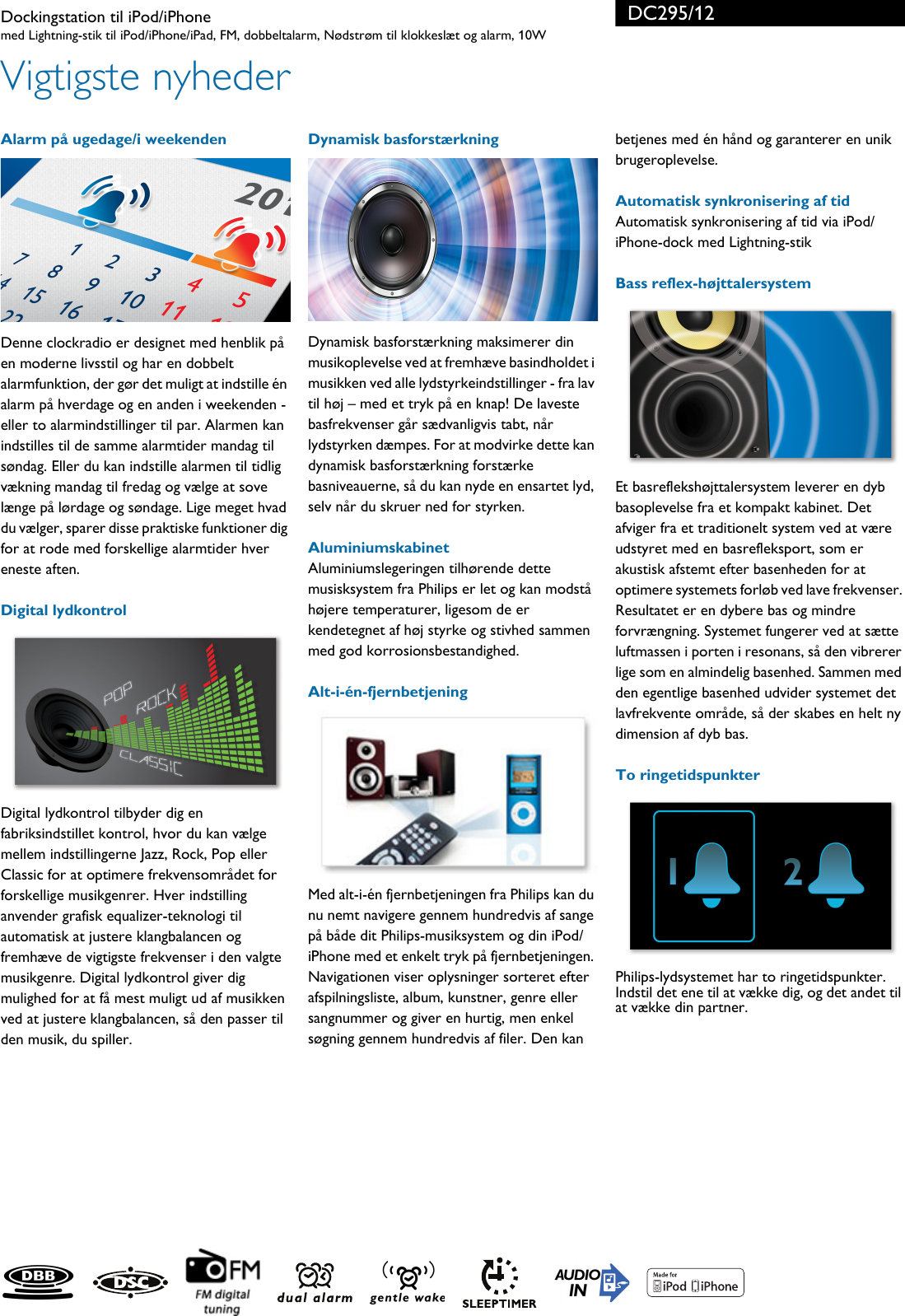 Page 2 of 3 - Philips DC295/12 Dockingstation Til IPod/iPhone User Manual  Dc295 12 Pss Dandk