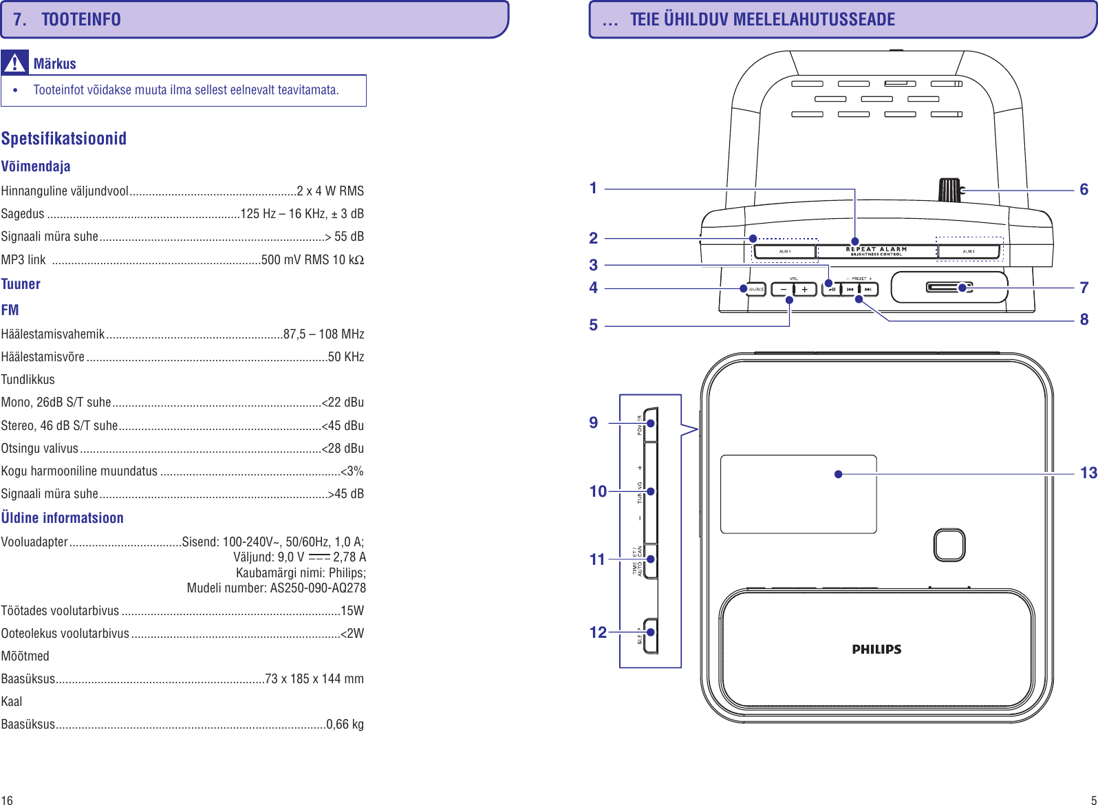 Page 5 of 10 - Philips DC315/12 DC315_05 Estonian User Manual Dc315 12 Dfu Est