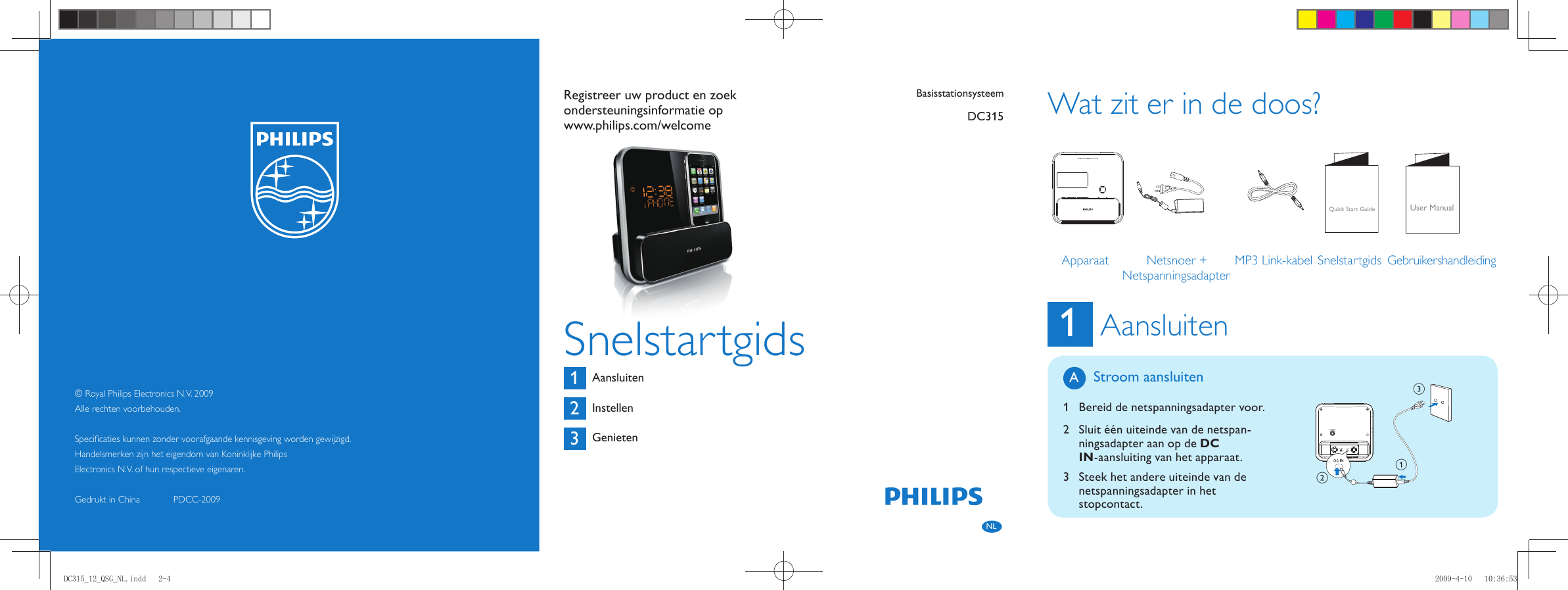 Page 1 of 2 - Philips DC315/12 DC315_12_QSG_NL User Manual Quick Start Guide Dc315 12 Qsg Nld