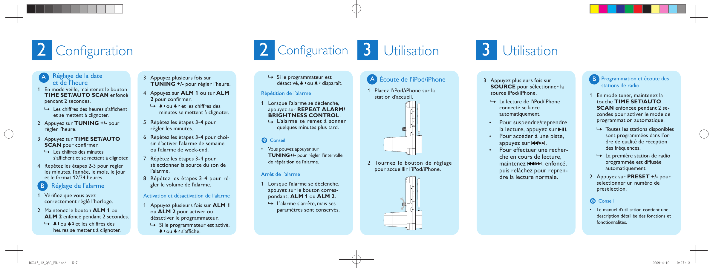 Page 2 of 2 - Philips DC315/12 DC315_12_QSG_FR User Manual Quick Start Guide Dc315 12 Qsg Fra