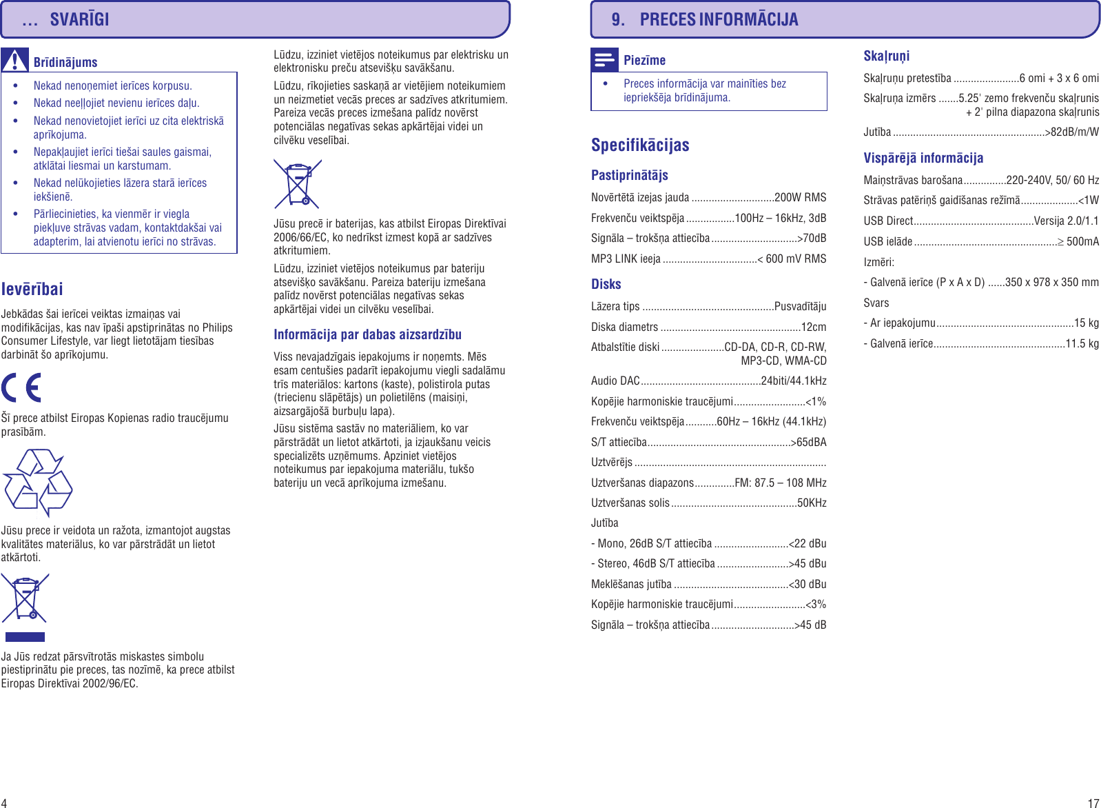 Page 4 of 10 - Philips DCM5090/10 DCM5090_10 Latviesu User Manual Bruksanvisning Dcm5090 10 Dfu Lav
