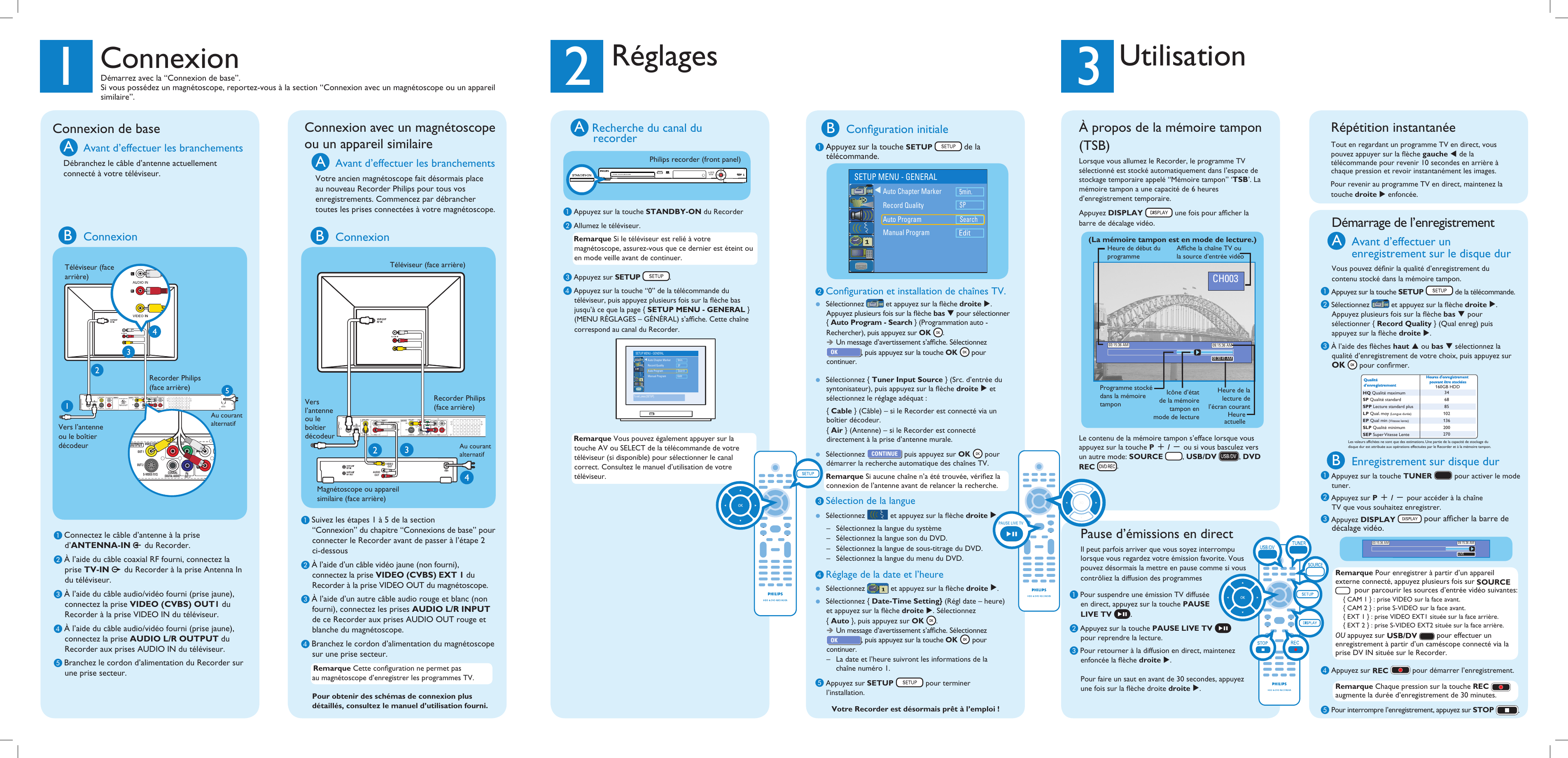 Page 2 of 2 - Philips DVDR3455H/37 DVDR3455H_QSG_fre_21801b User Manual Quick Start Guide Dvdr3455h 37 Qsg Fra