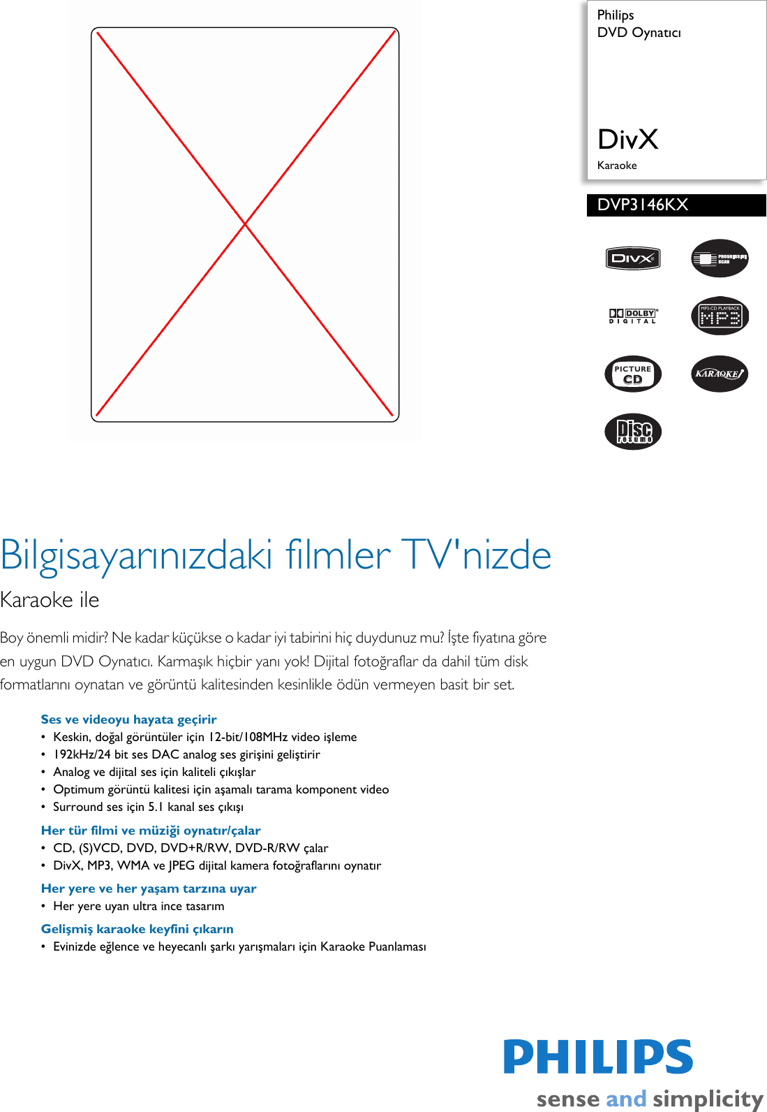 Page 1 of 2 - Philips DVP3146KX/51 DVD Oynatıcı User Manual Broşür Dvp3146kx 51 Pss Turtr