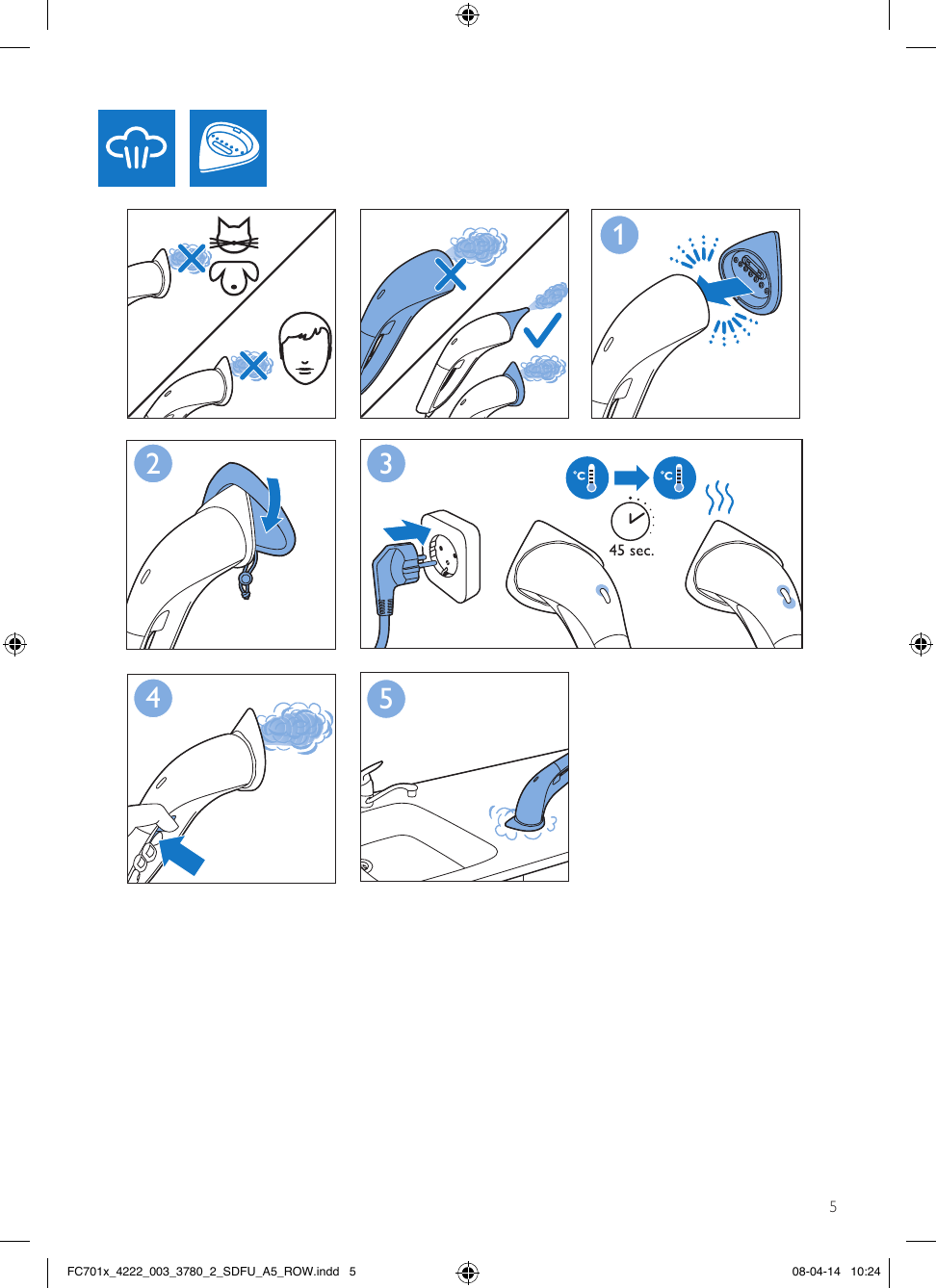 Page 5 of 8 - Philips FC7012/71 FC701x_4222_003_3780_2_SDFU_A5_ROW User Manual Fc7012 71 Dfu Eng