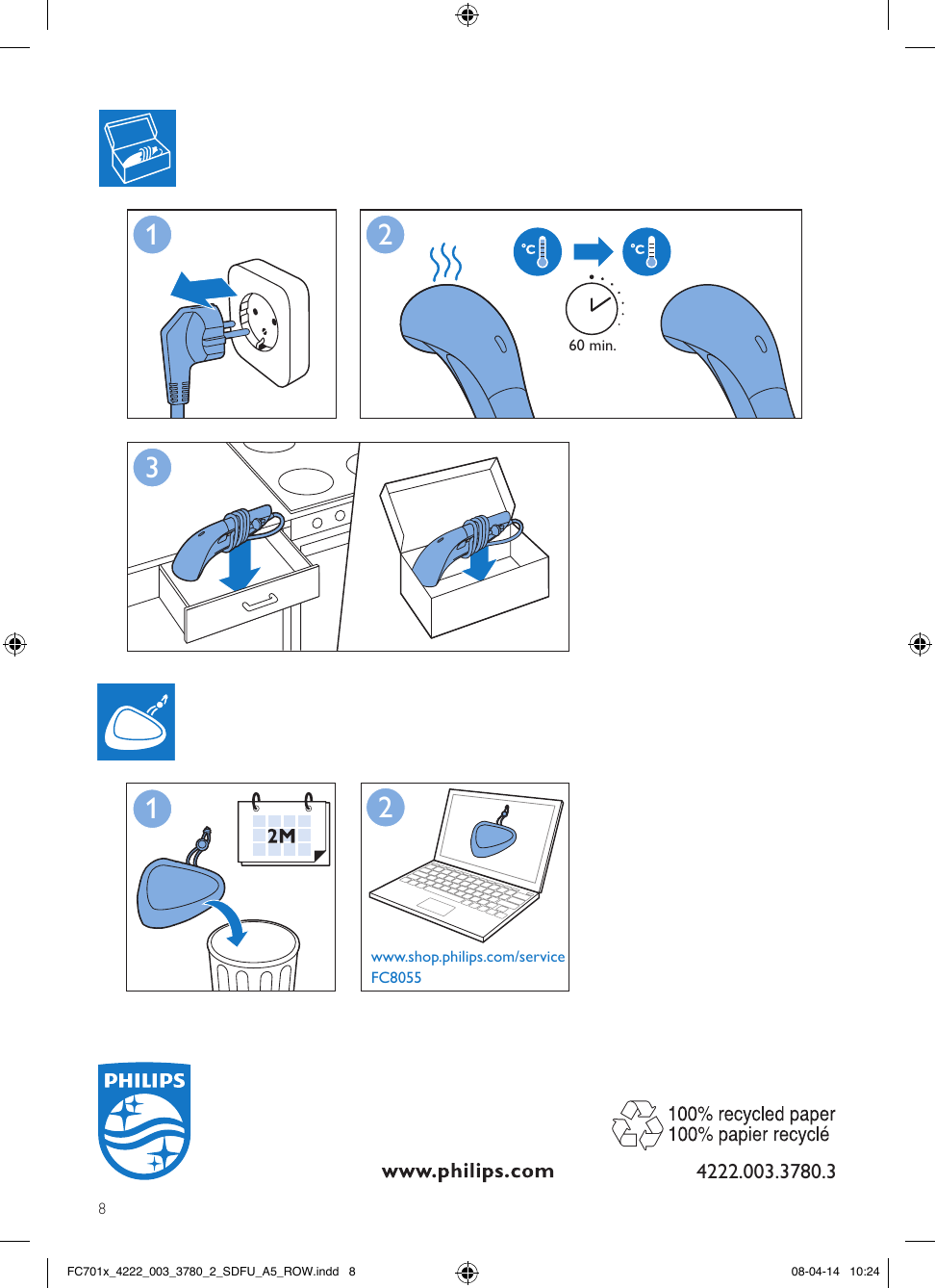 Page 8 of 8 - Philips FC7012/71 FC701x_4222_003_3780_2_SDFU_A5_ROW User Manual Fc7012 71 Dfu Eng
