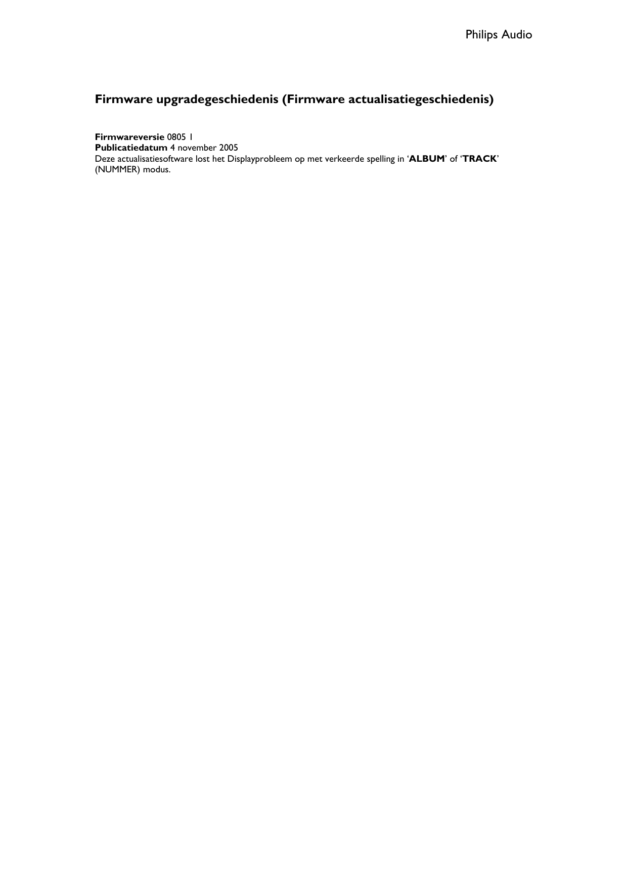 Page 2 of 2 - Philips FW-D750/21M - FWD750 Firmware Upgrade Dutch User Manual Readme File Fw-d750 21m Fur Nld