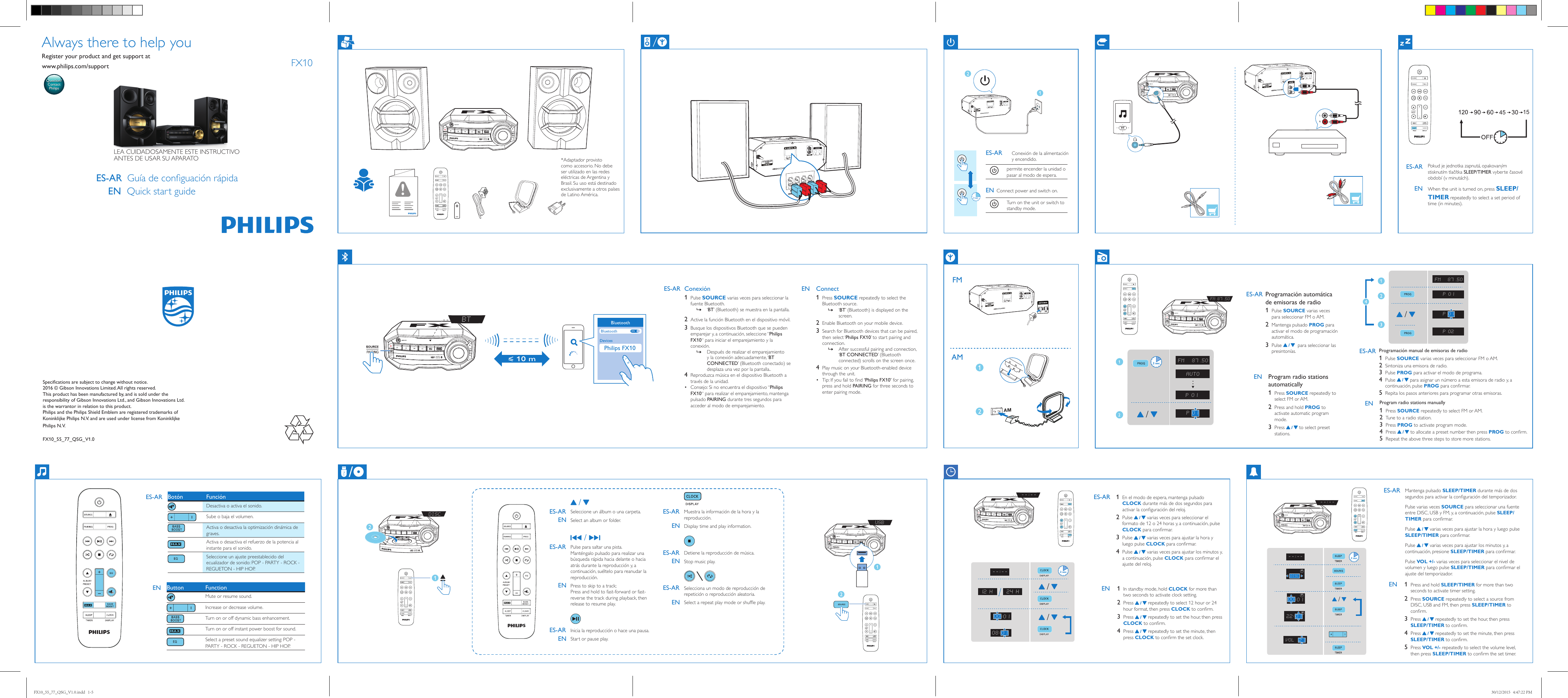 Page 1 of 2 - Philips FX10X/77 User Manual Guía De Configuración Rápida Fx10x 77 Qsg Aen