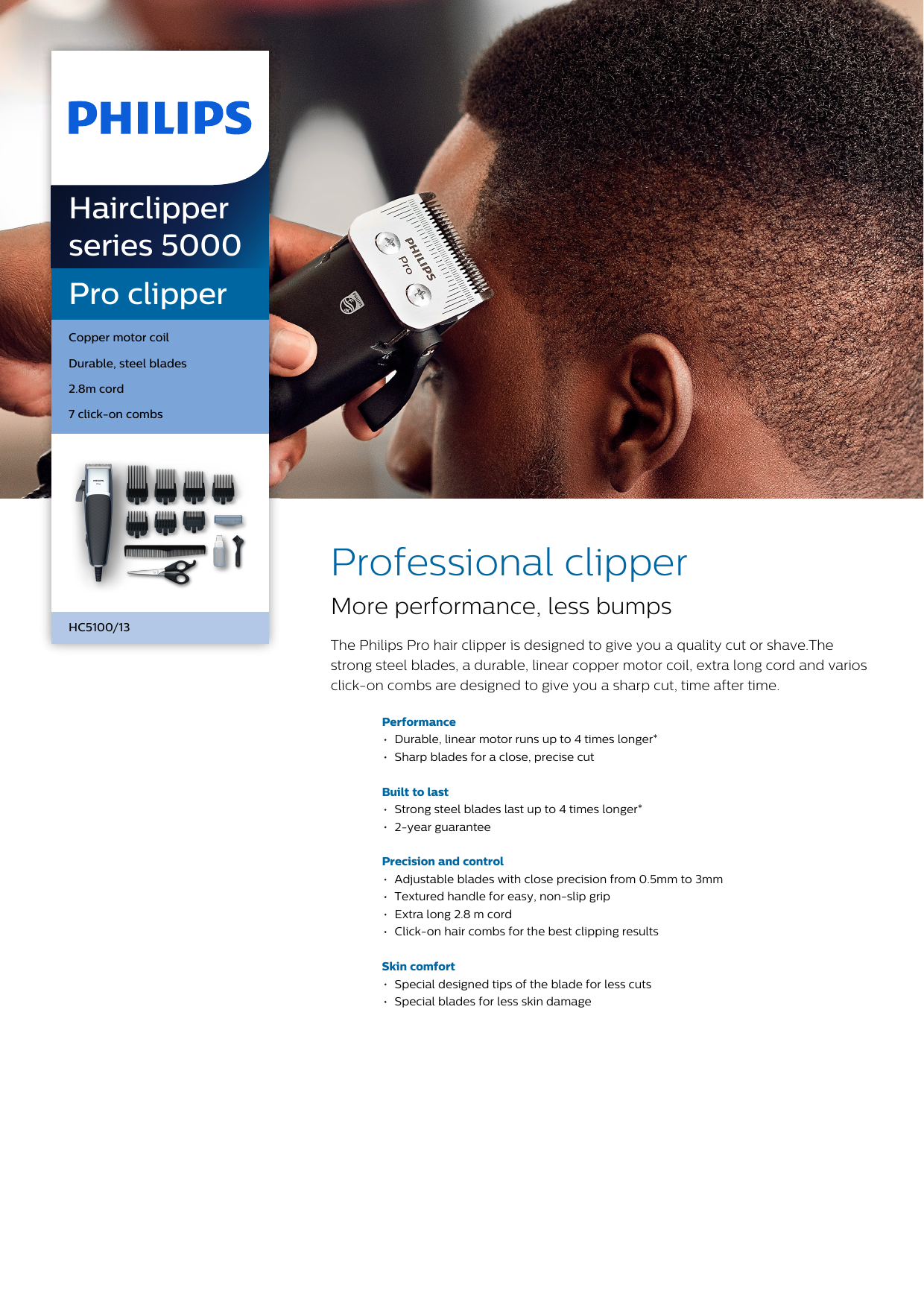 Page 1 of 3 - Philips HC5100/13 Pro Clipper User Manual Leaflet Hc5100 13 Pss