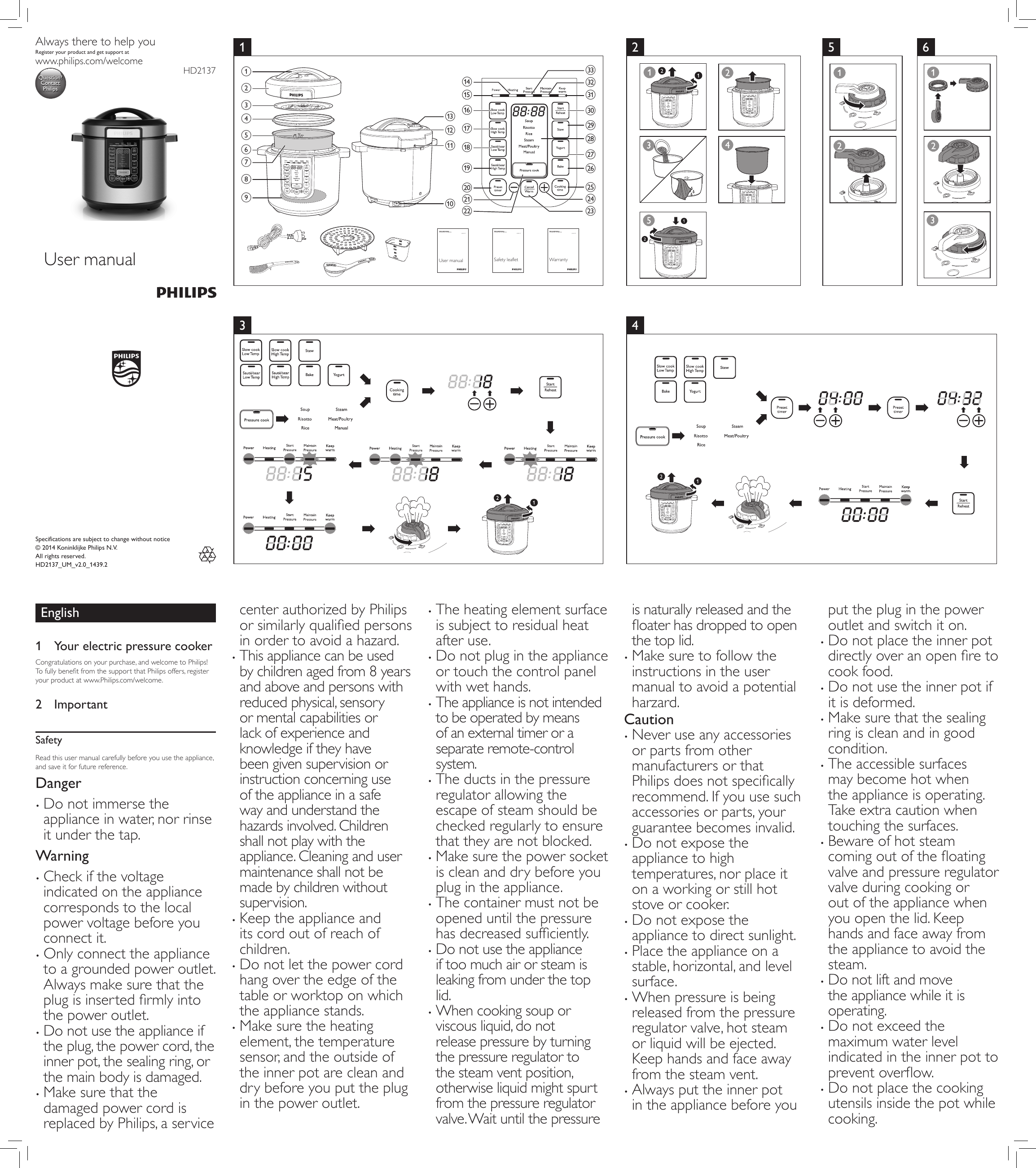 Page 1 of 2 - Philips HD2137 User Manual 72 Dfu Eng
