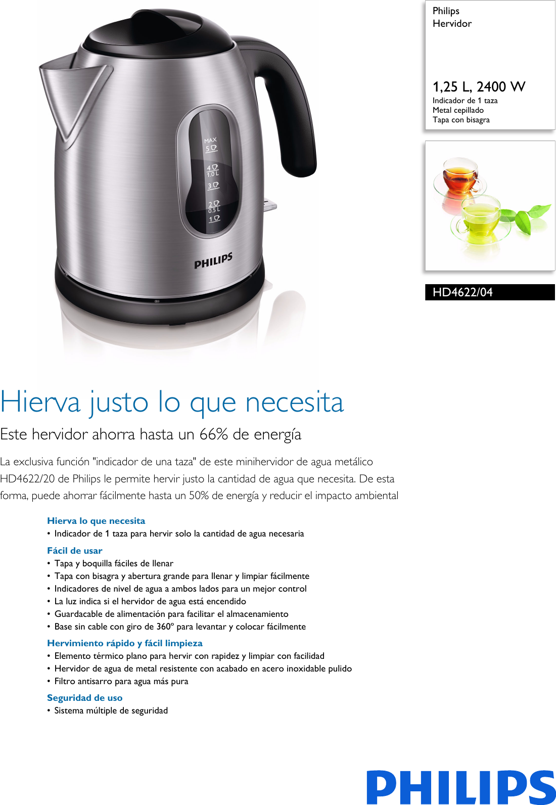 Page 1 of 2 - Philips HD4622/04 Leaflet HD4622_04 Released Mexico (Spanish)  User Manual Folleto Hd4622 04 Pss Lspmx