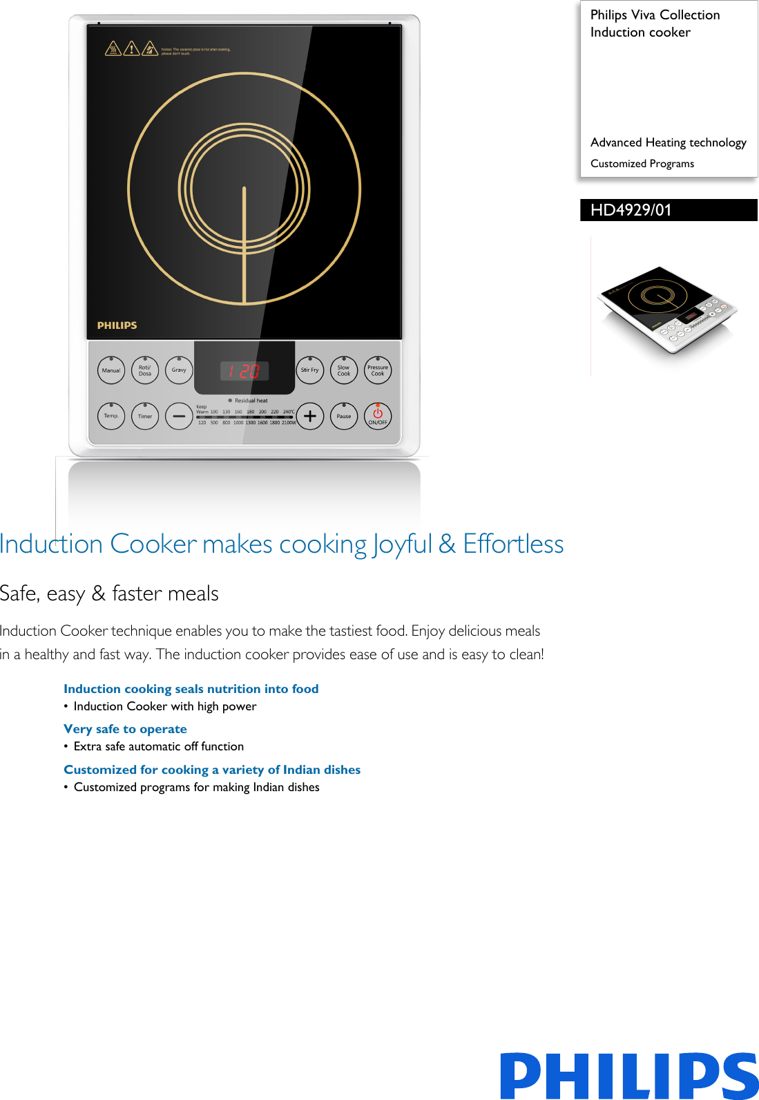 how to use philips induction cooker hd4929