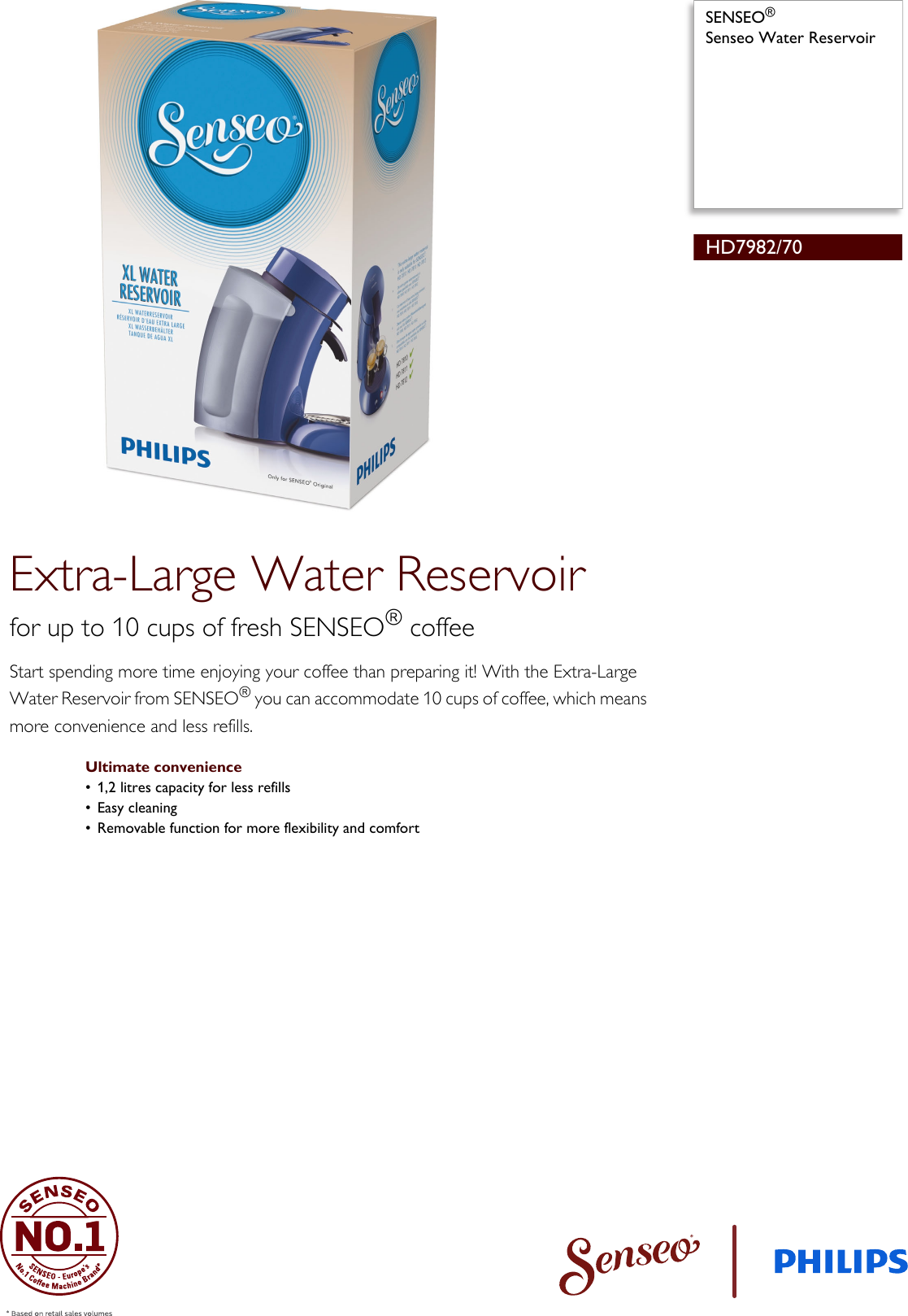 Page 1 of 2 - Philips HD7982/70 SENSEO® Senseo Water Reservoir User Manual Leaflet Hd7982 70 Pss Engsg
