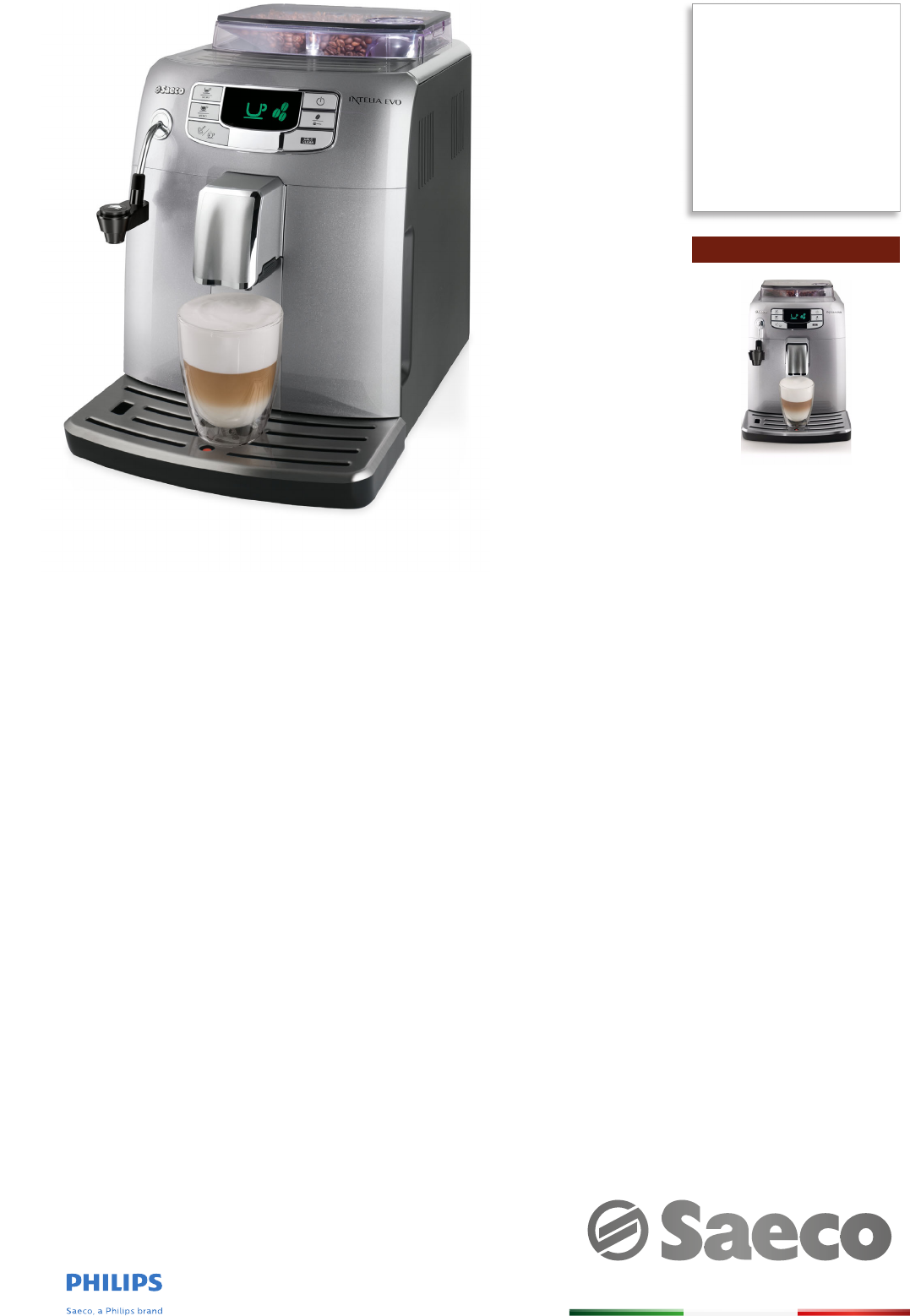 Philips HD8752/95 Saeco Cafetera Espresso Superautomática User Manual  Folleto Hd8752 95 Pss Lsppa