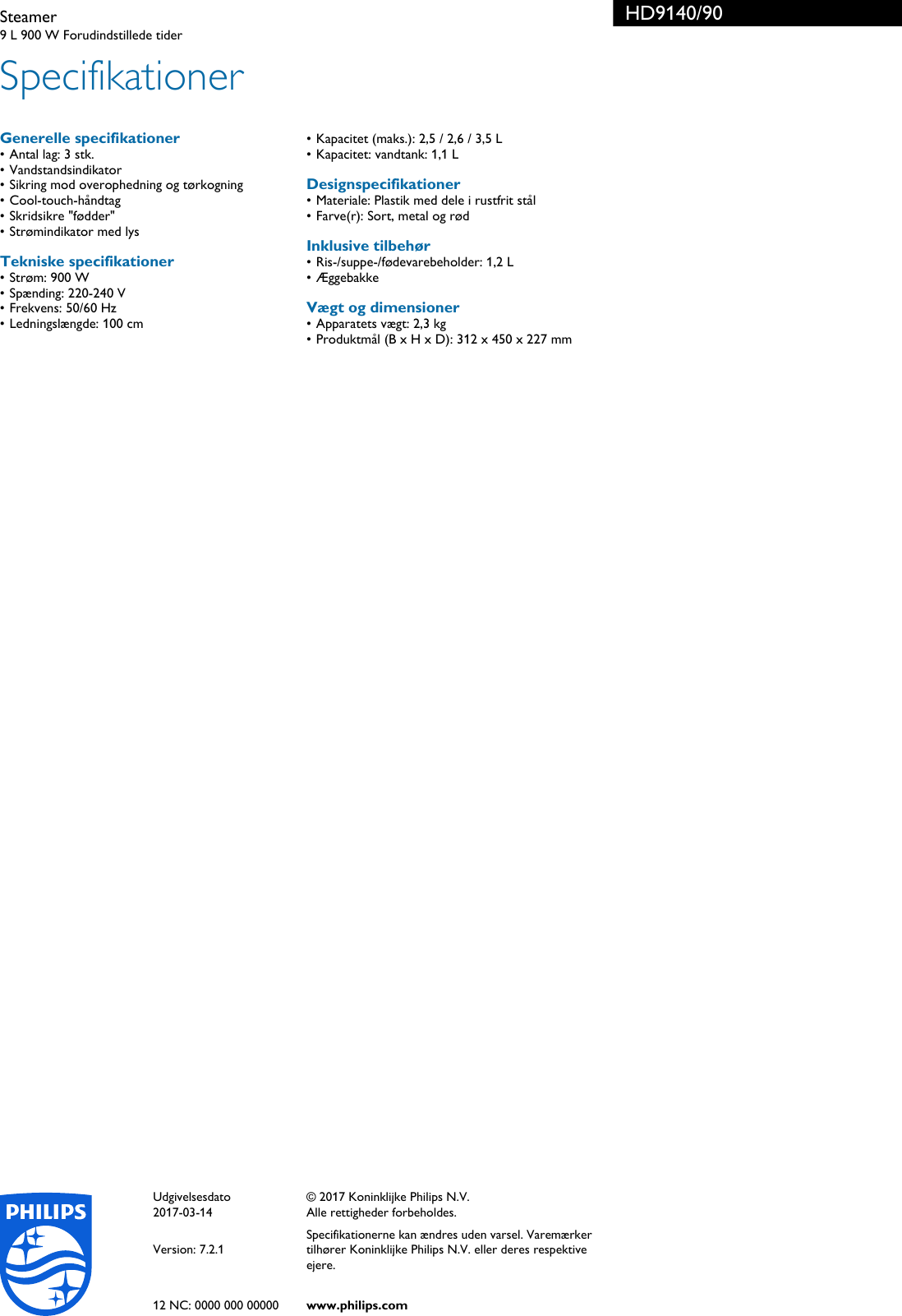 Page 3 of 3 - Philips HD9140/90 Steamer User Manual  Hd9140 90 Pss Dandk