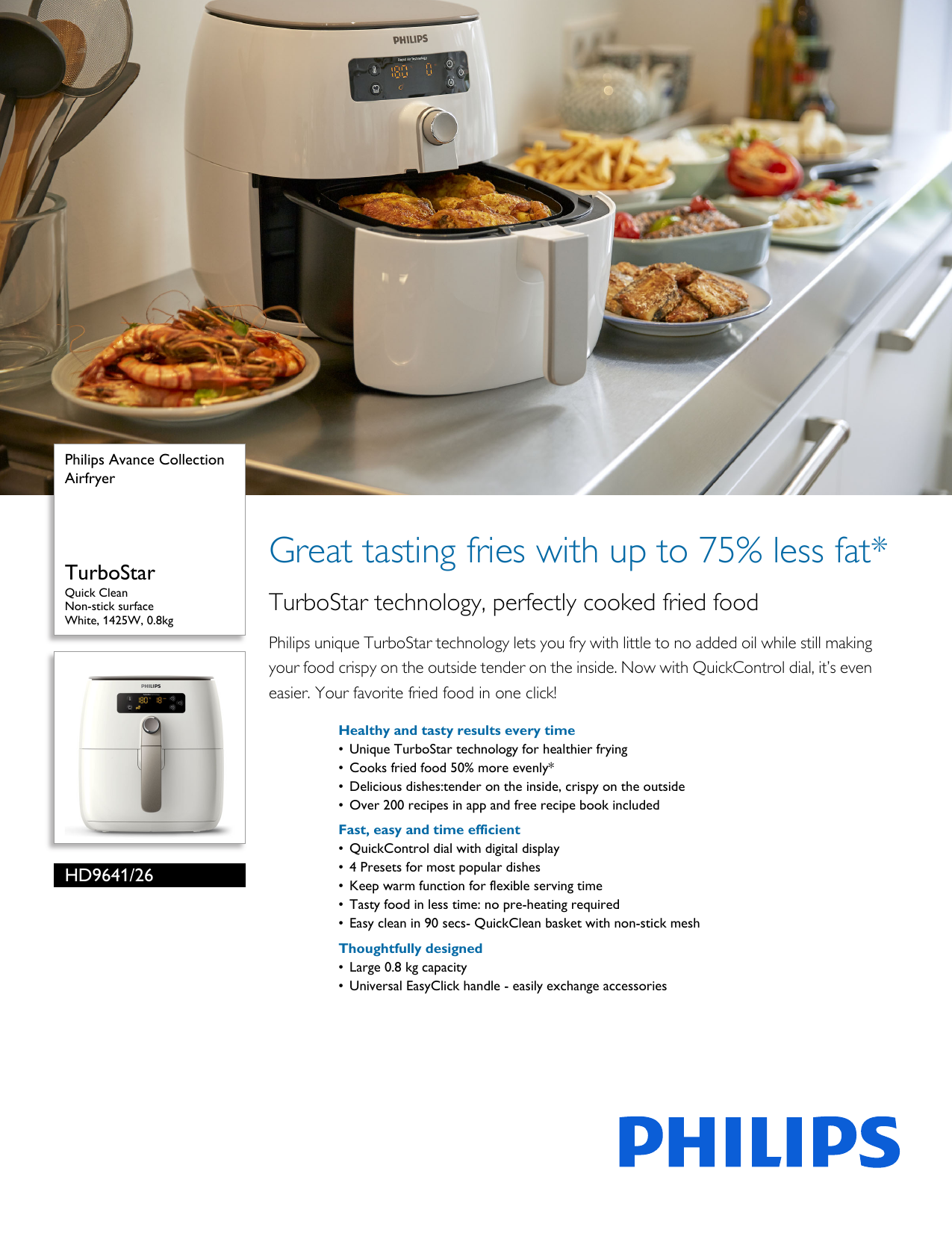 Page 1 of 3 - Philips HD9641/26 Airfryer User Manual Leaflet Hd9641 26 Pss Aenus