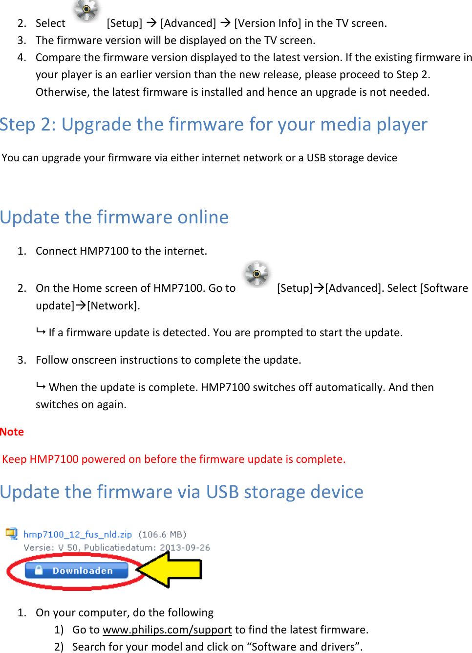 philips tv firmware update instructions