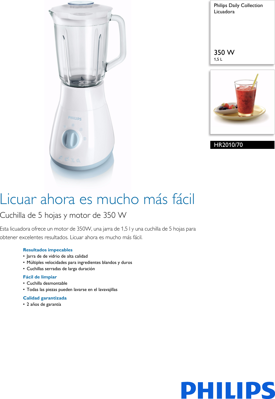 Licuadora de vidrio online philips