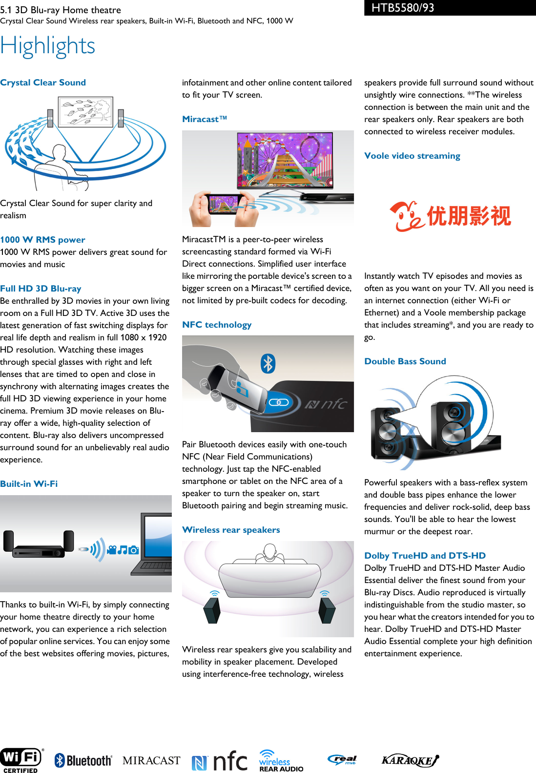 home theater philips htb5580