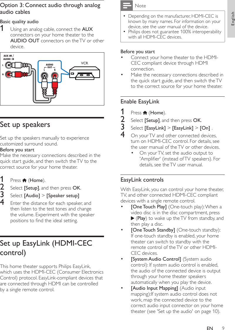 Philips HTS3582/98 HTS3562 3582_MKII_98_MS MY User Manual คู่มือ 