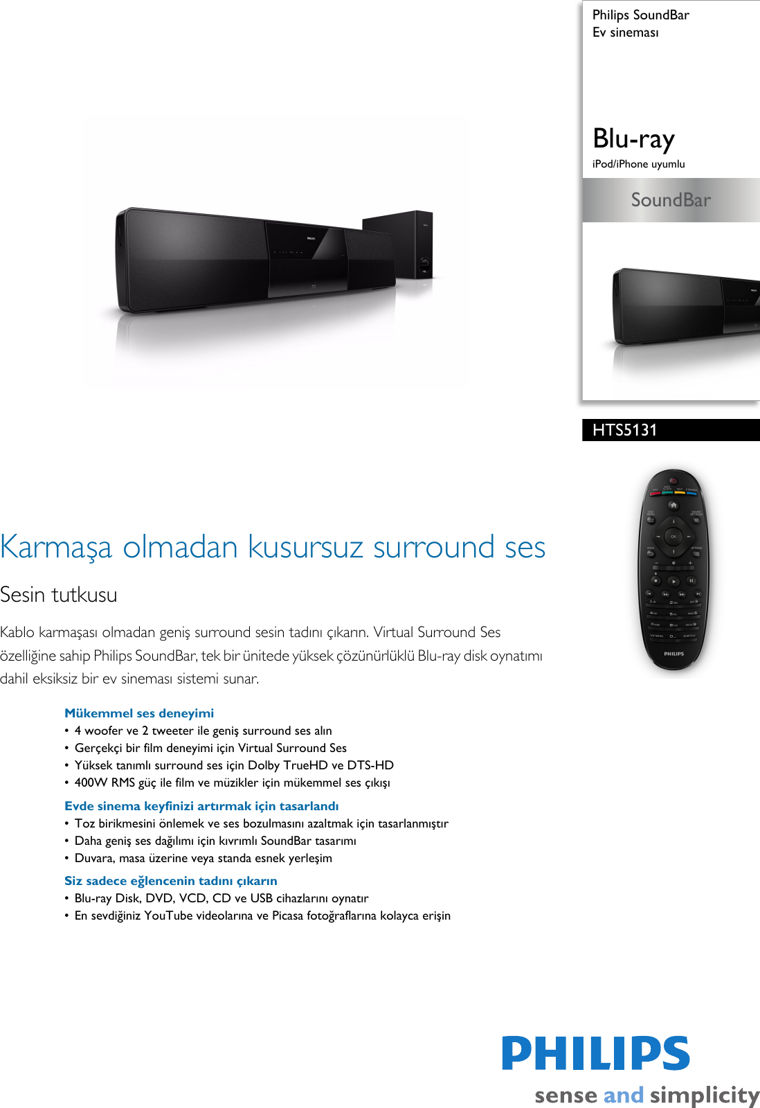 Page 1 of 3 - Philips HTS5131/12 Ev Sineması User Manual Broşür Hts5131 12 Pss Turtr