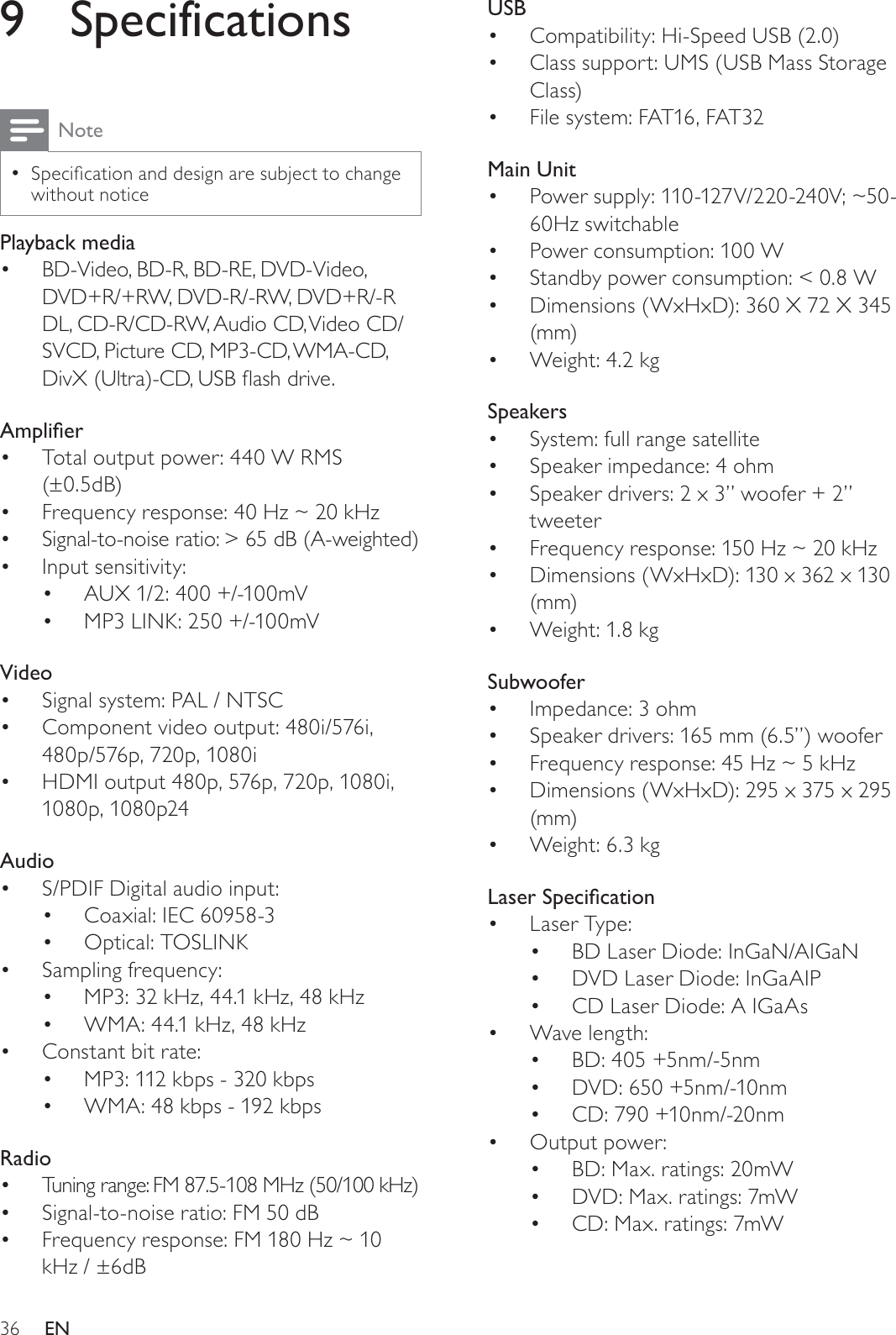 Philips Hts70 98 1 Hts70 98 En User Manual 使用者手冊 Hts70 98 Dfu Eng