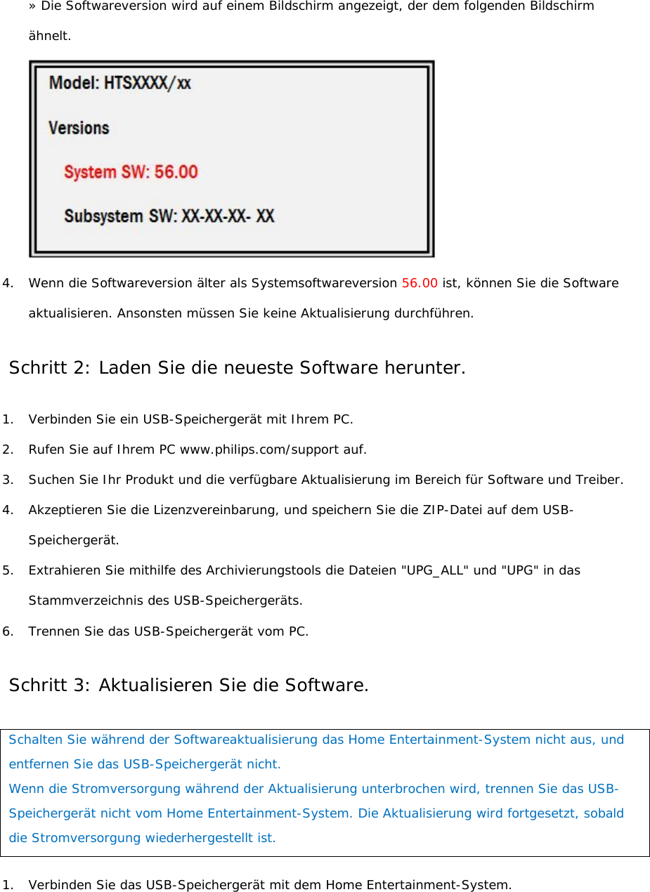 Page 2 of 5 - Philips HTS9540/12 - FUR 2k10 S W1225 (Version56)_DEU User Manual Firmware-Upgrade Liesmich-Datei Hts9540 12 Deu