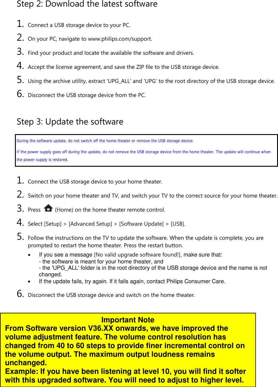 Page 2 of 3 - Philips HTS9540/12 UM - HTS7140_12 User Manual Firmware-Upgrade Liesmich-Datei Hts9540 12 Fur Eng