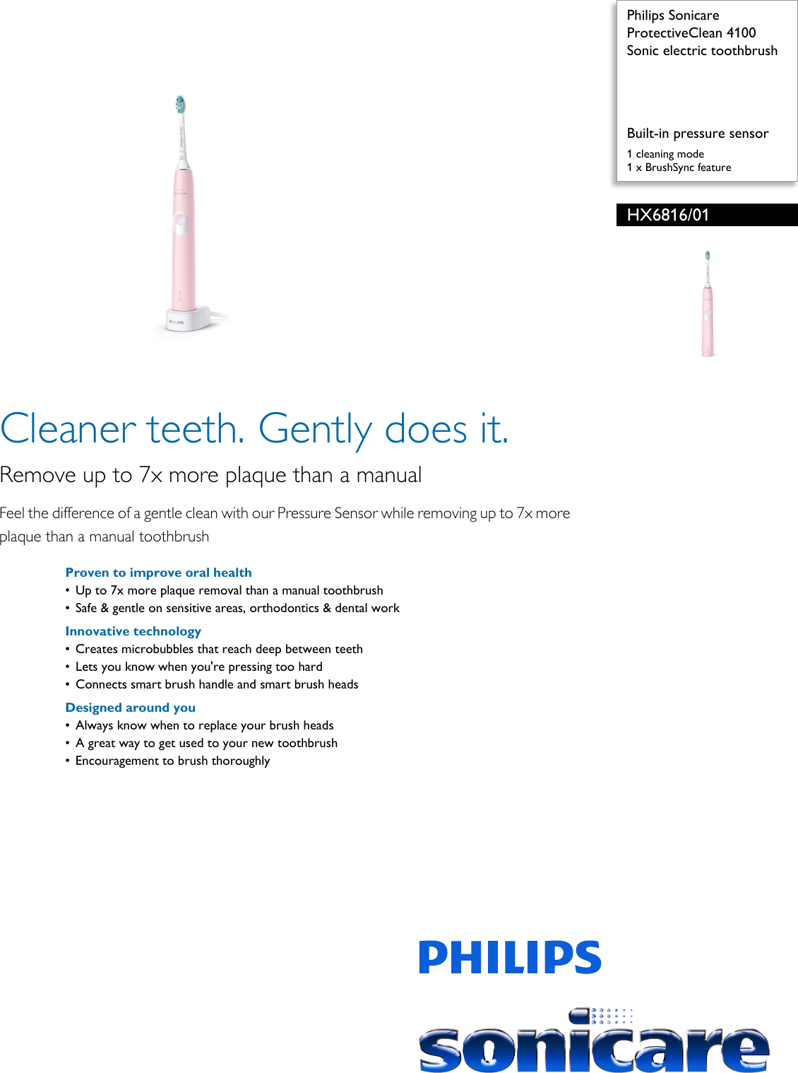 Philips HX6816/01 Sonic Electric Toothbrush User Manual Leaflet Hx6816