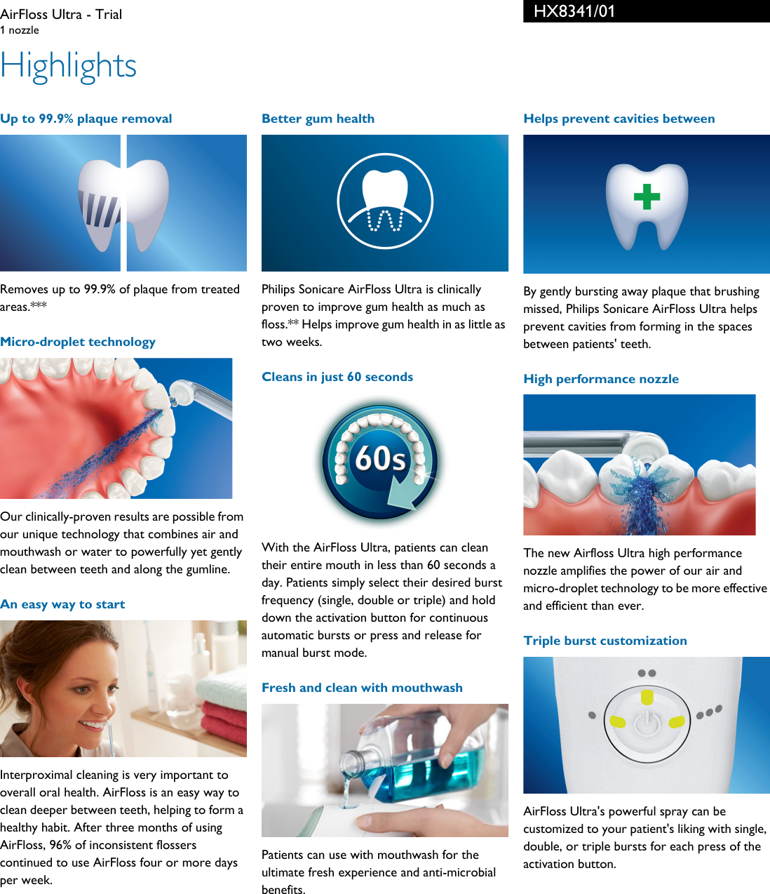 Page 2 of 3 - Philips HX8341/01 AirFloss Ultra - Trial User Manual Leaflet Hx8341 01 Pss Engnz