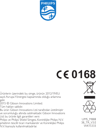 Page 12 of 12 - Philips M8881B/38 M888 English Quick Start Guide User Manual Kurzanleitung M8881b 38 Ums Tur