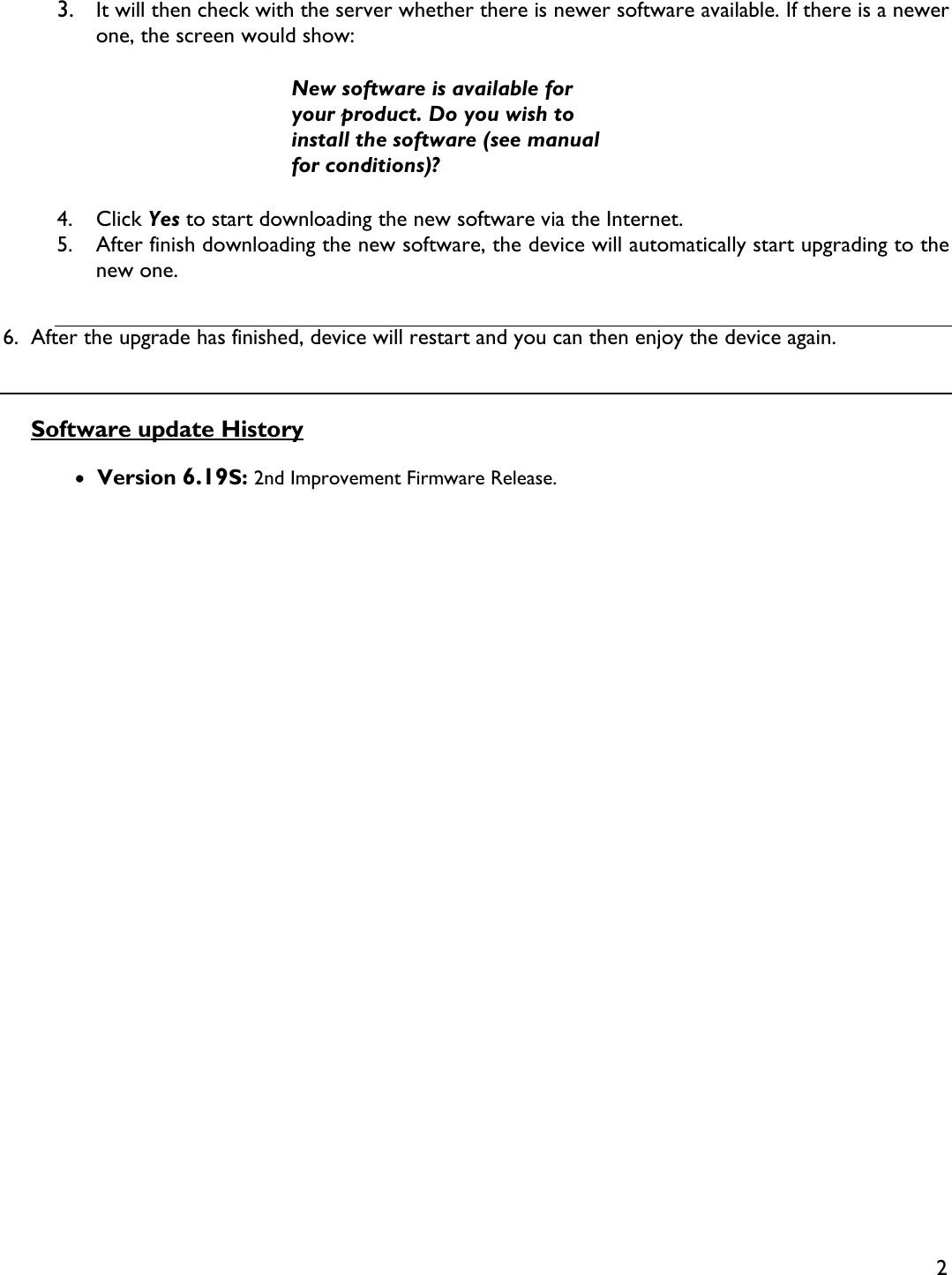 Page 2 of 2 - Philips MCI900/96 1 User Manual Firmware Upgrade Readme File Mci900 96 Fur Eng