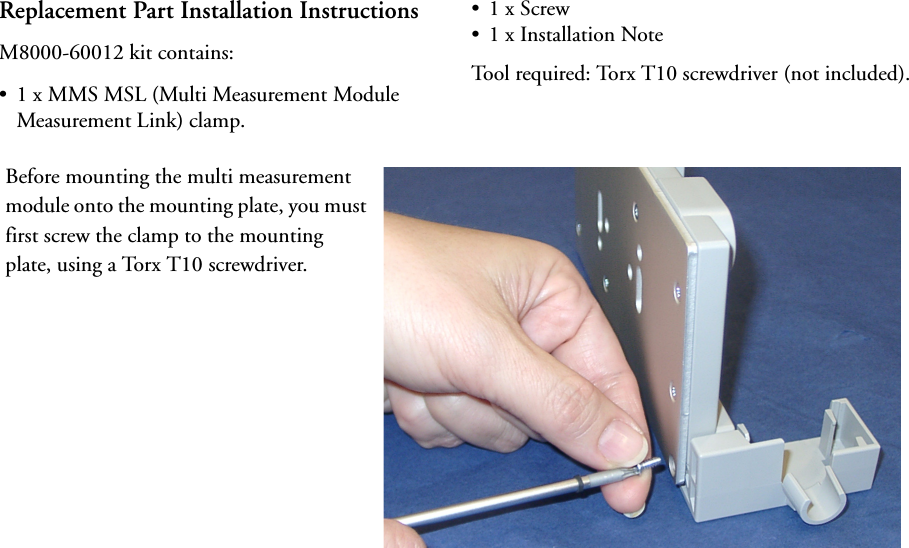 Page 5 of 6 - Philips MNT208 M8000-9490B User Manual Installation Note For M8040A #A02 HCMNT208-Installation-Note-for-M8040A-A02