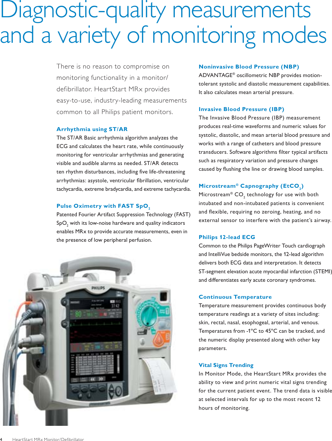 Page 4 of 12 - Philips 4522_962_24371 MRx Monitor/Defibrillator With Q-CPR And Intelli Vue Clinical Network Brochure - Hospital (ENG)